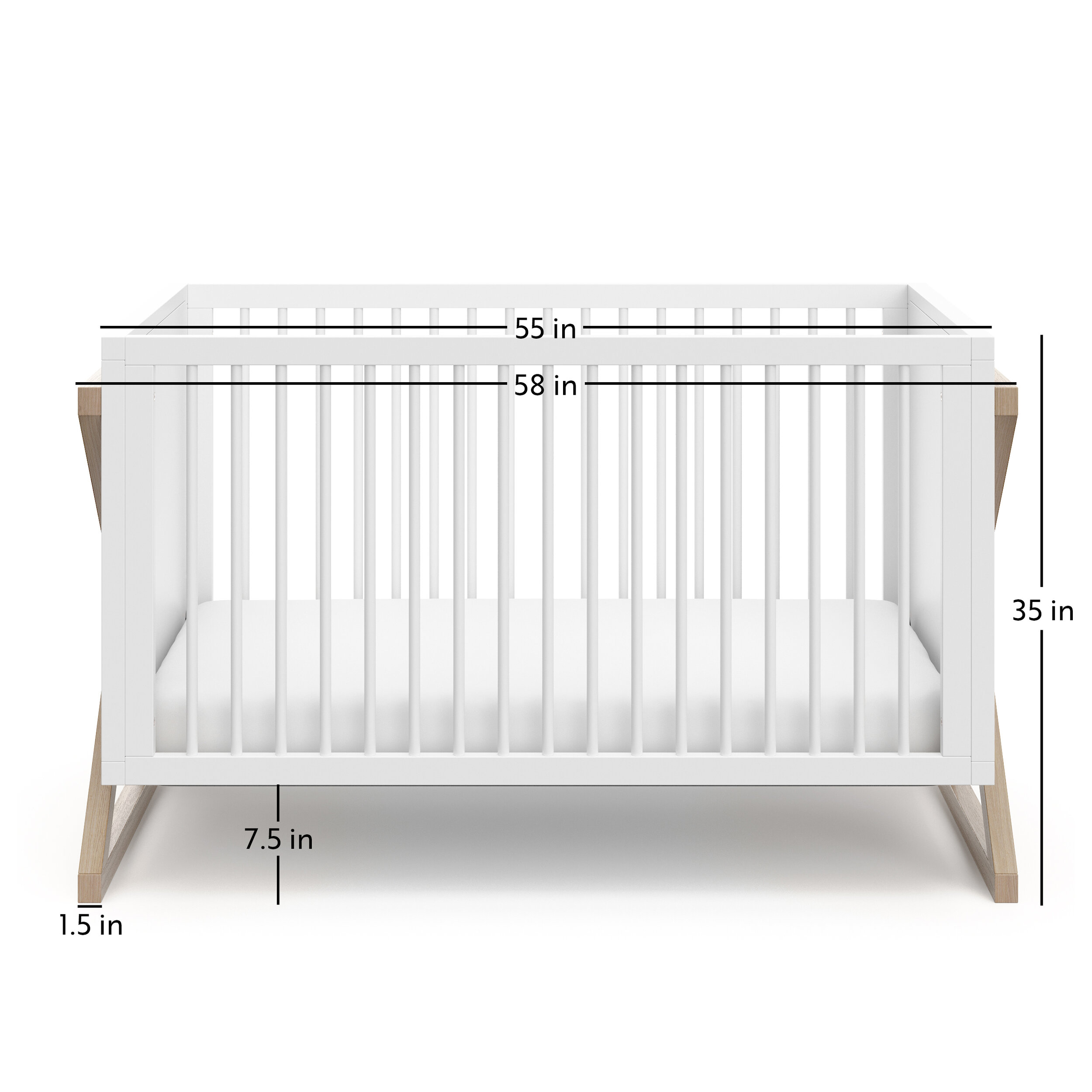 width of a crib