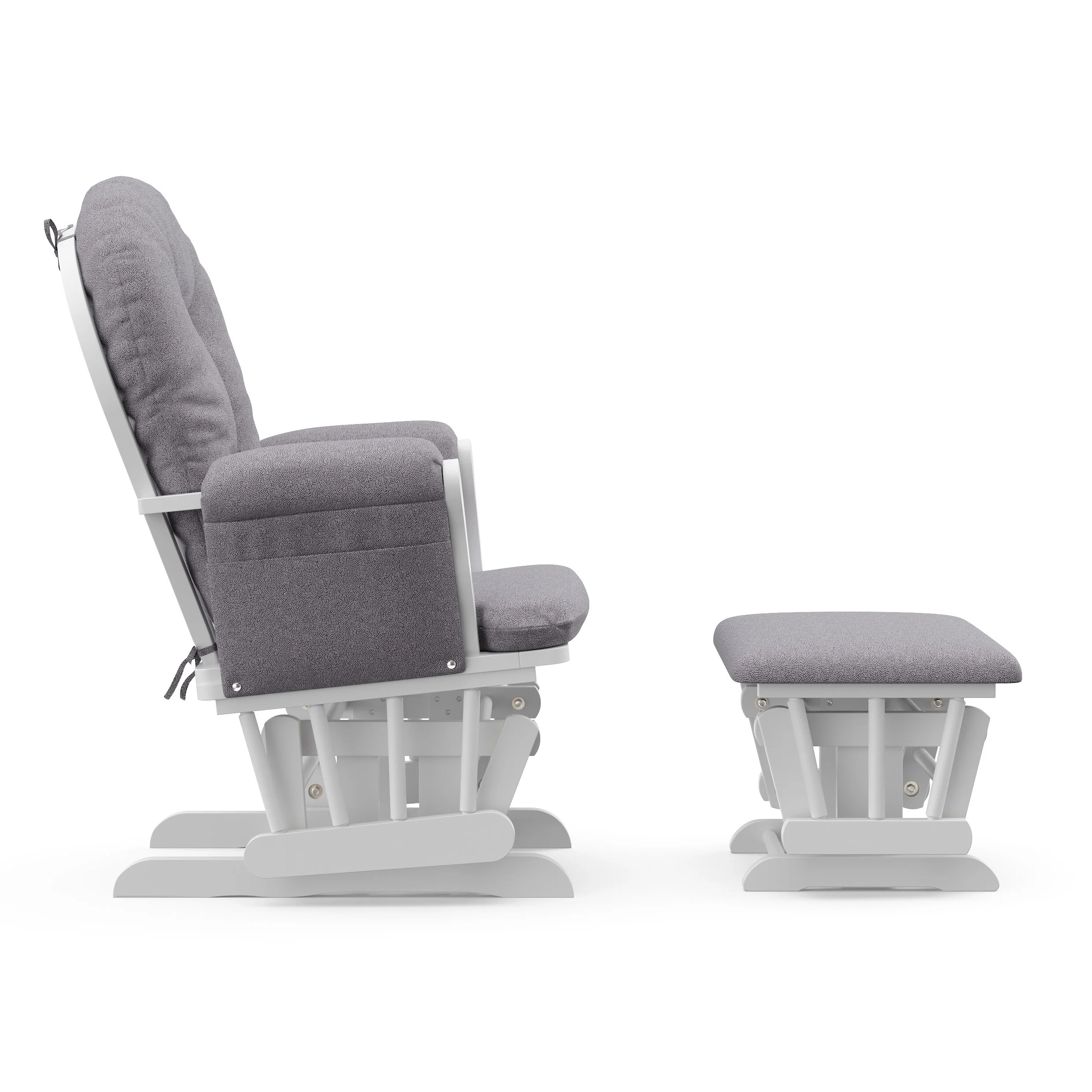 white glider with ottoman
