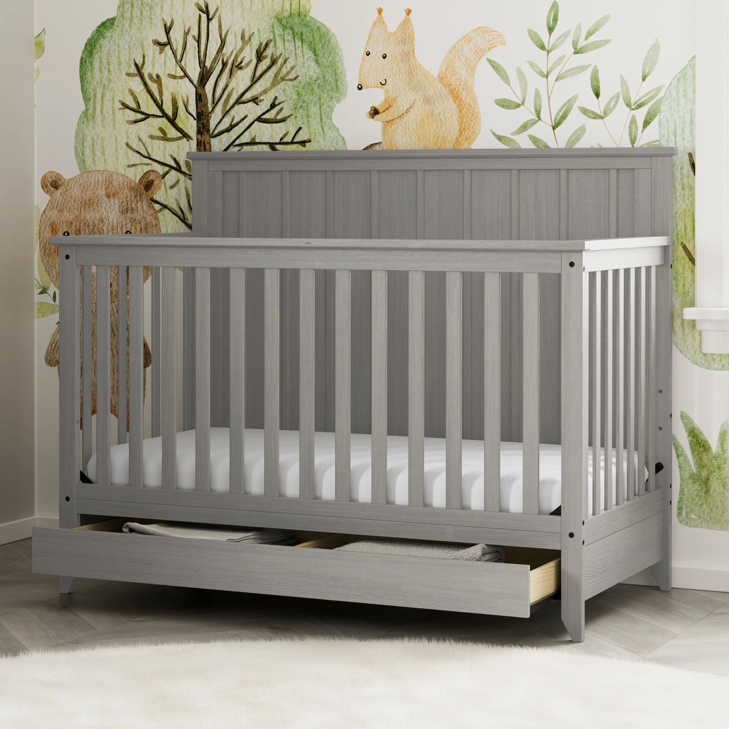 rustic gray crib
