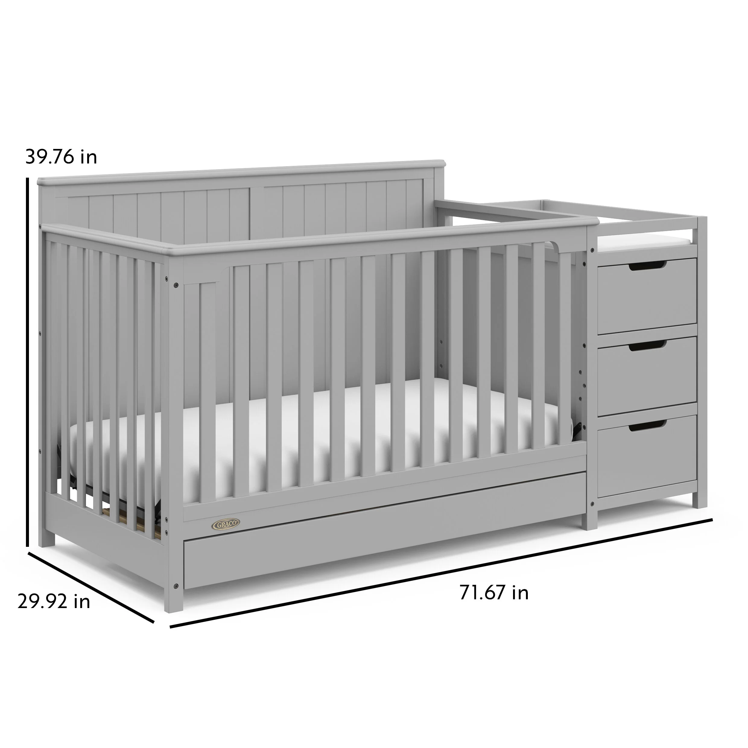 crib with changer attached
