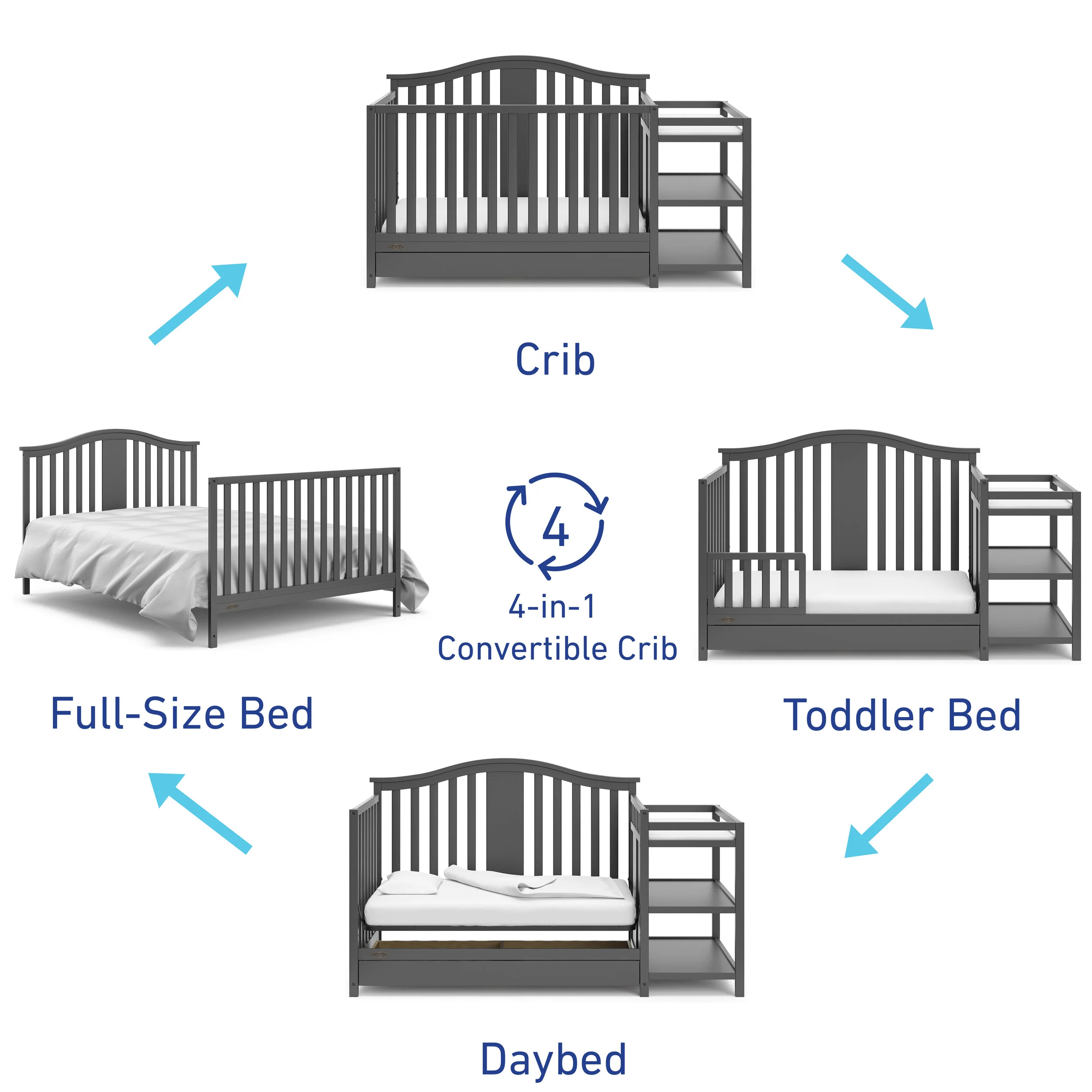 Graco Solano 4in1 Convertible Crib and Changer with Drawer — Storkcraft
