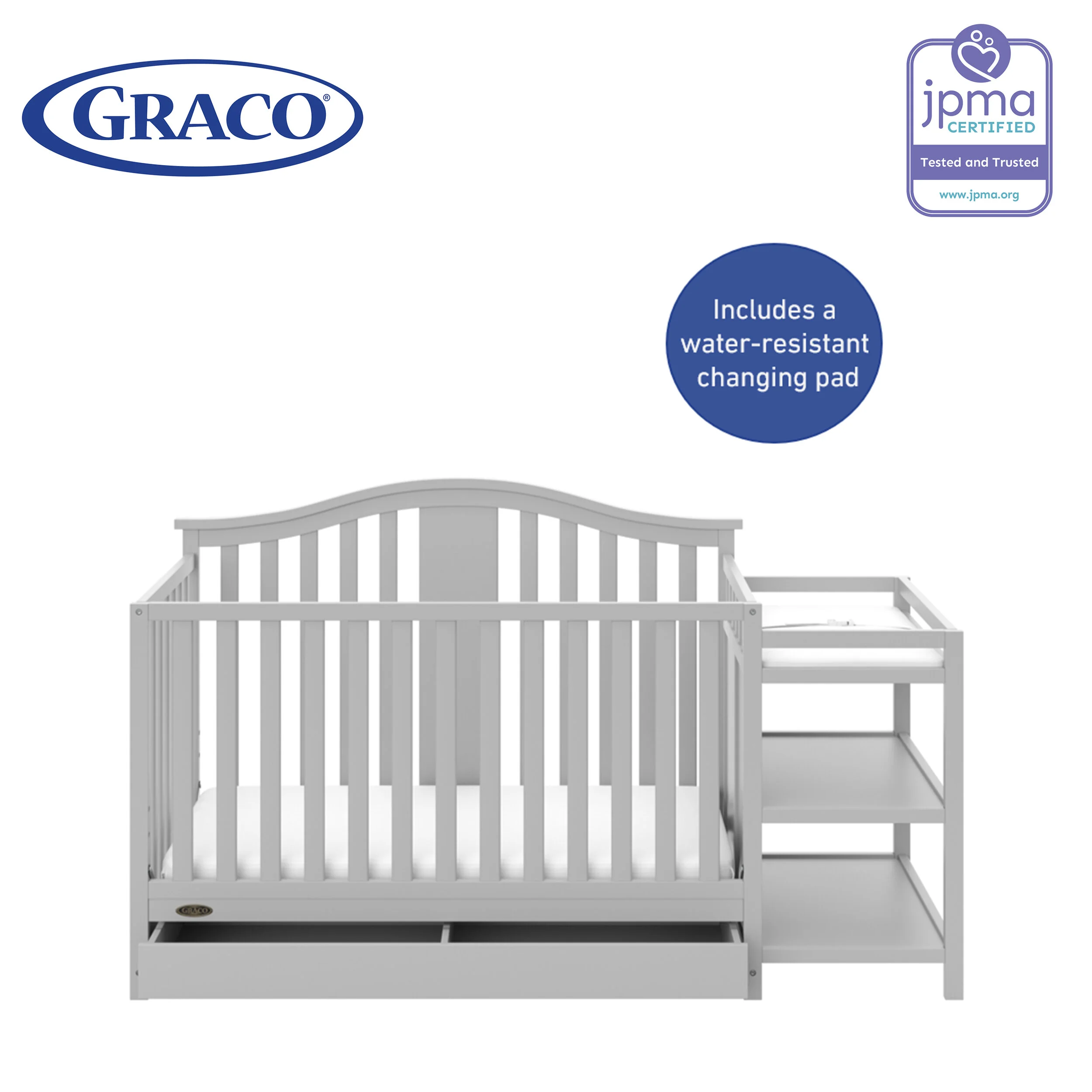 crib with changing table walmart