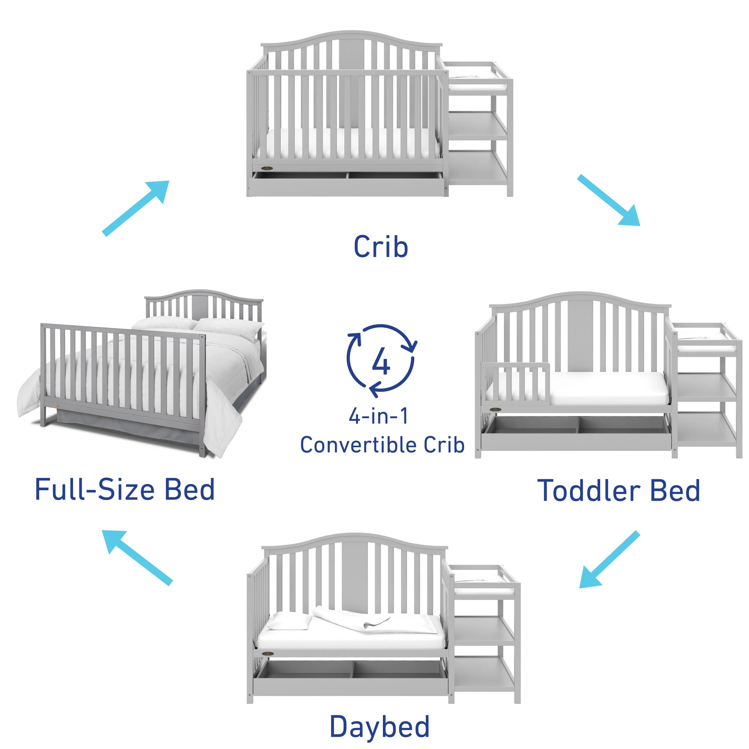 Graco Solano 4in1 Convertible Crib and Changer with Drawer — Storkcraft