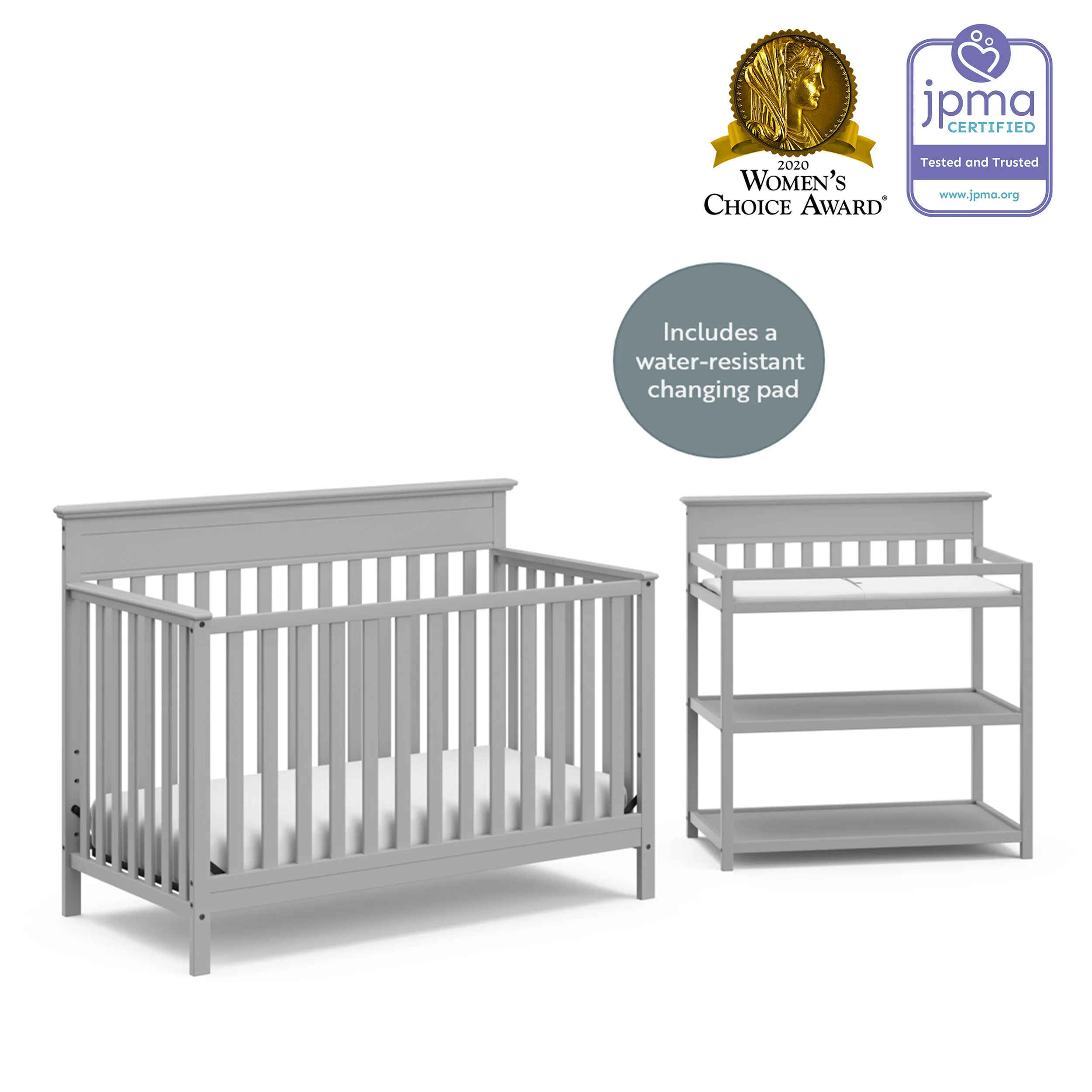 changing table and cot set