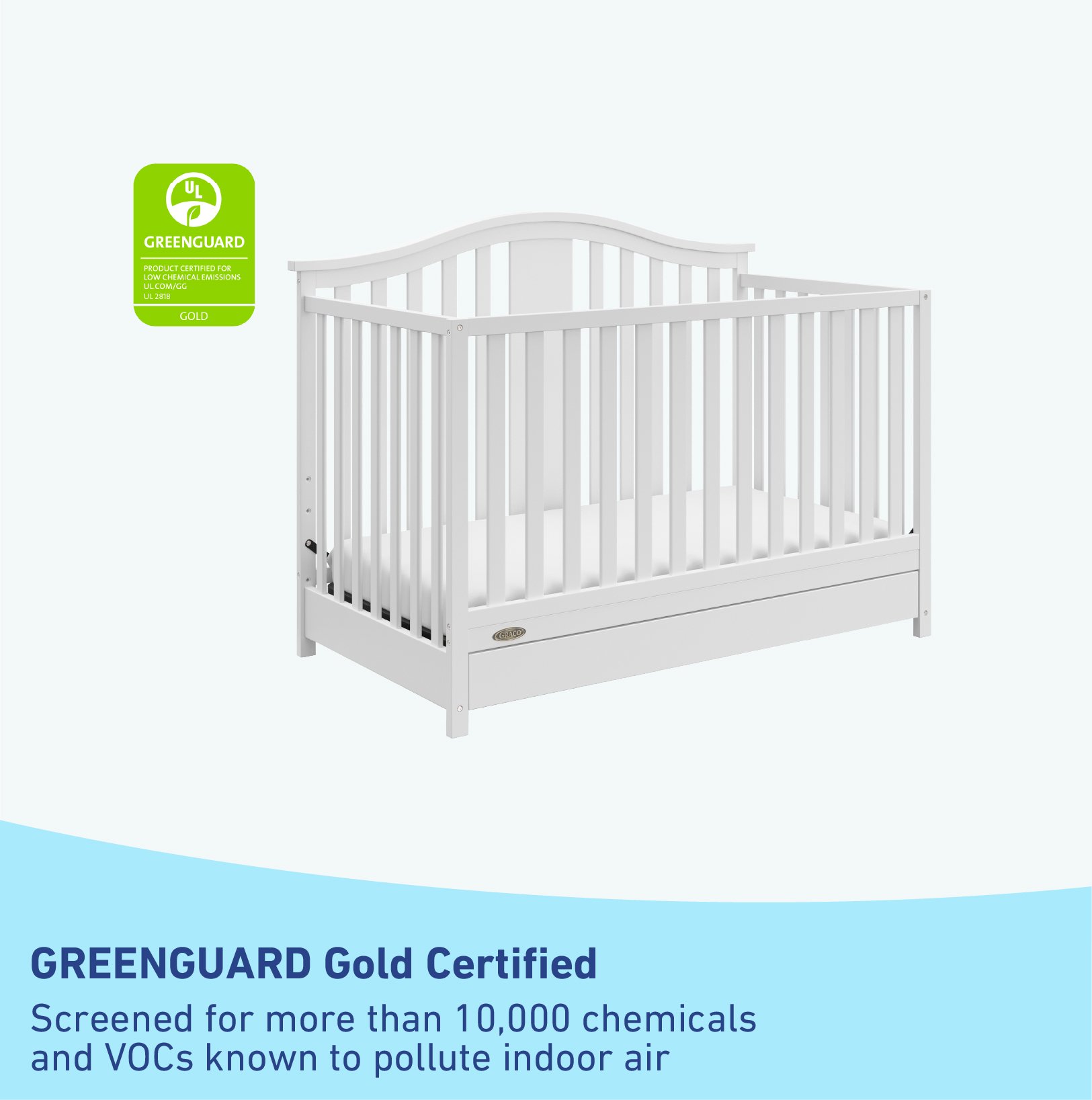 Espresso Assembly Required Graco Solano 4-in-1 Convertible Crib with Drawer Three Position Adjustable Height Mattress Mattress Not Included Easily Converts to Toddler Bed Day Bed or Full Bed 