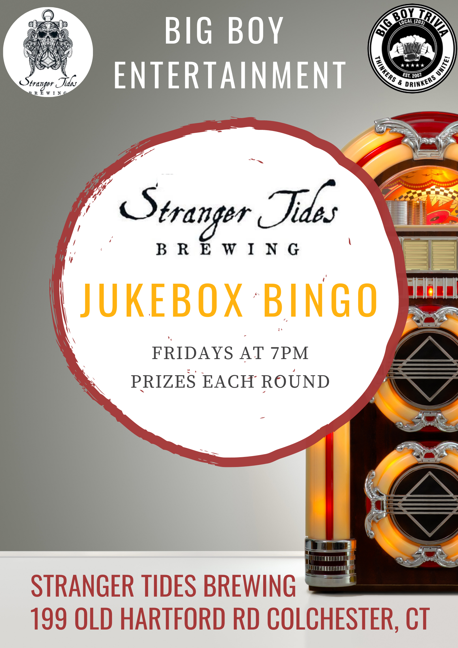 JUKEBOX BINGO at Stranger Tides Brewing 