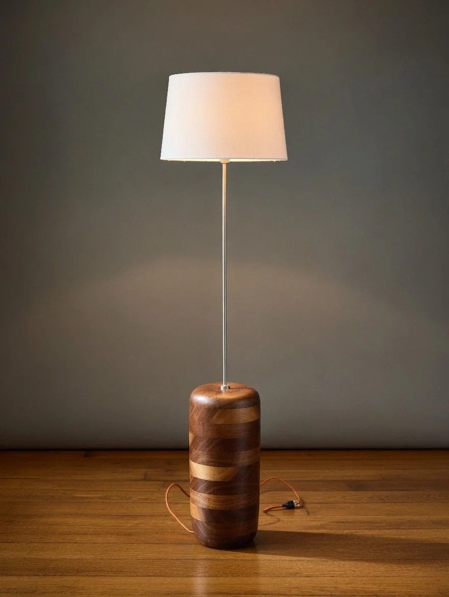 XL Walnut Floor Lamp