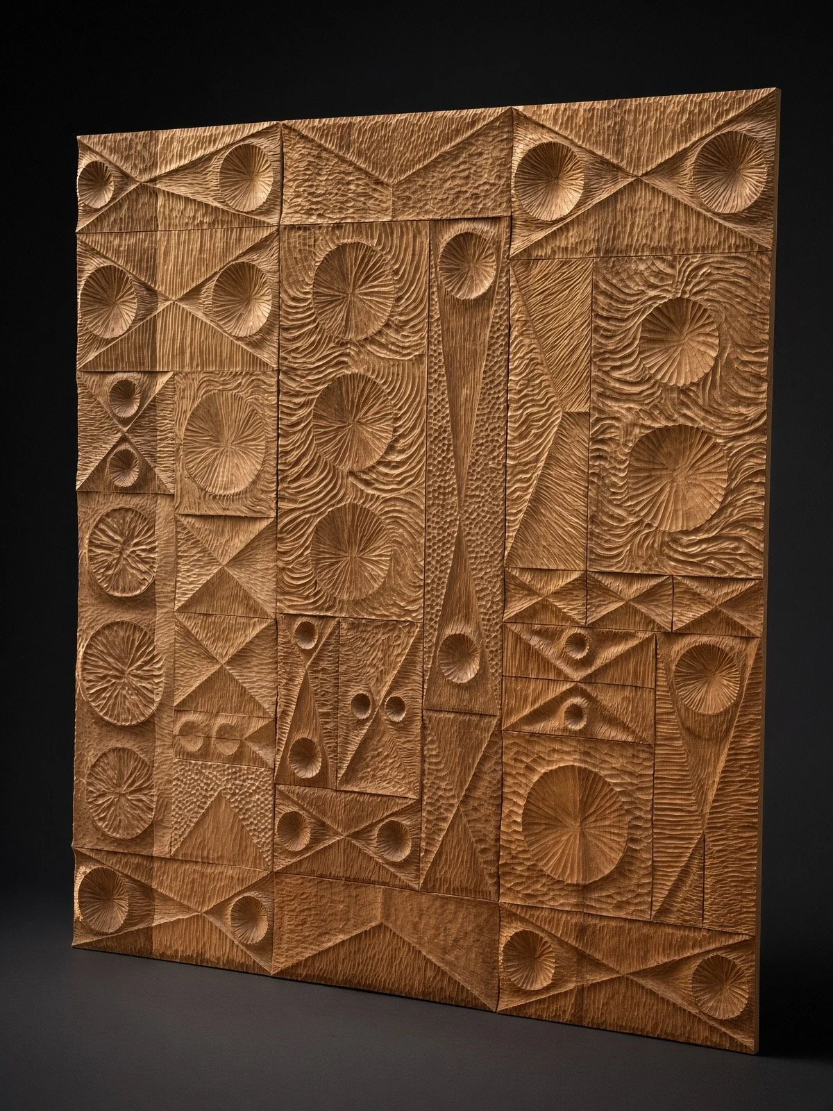 Mahogany Chip Carved Wall Panel