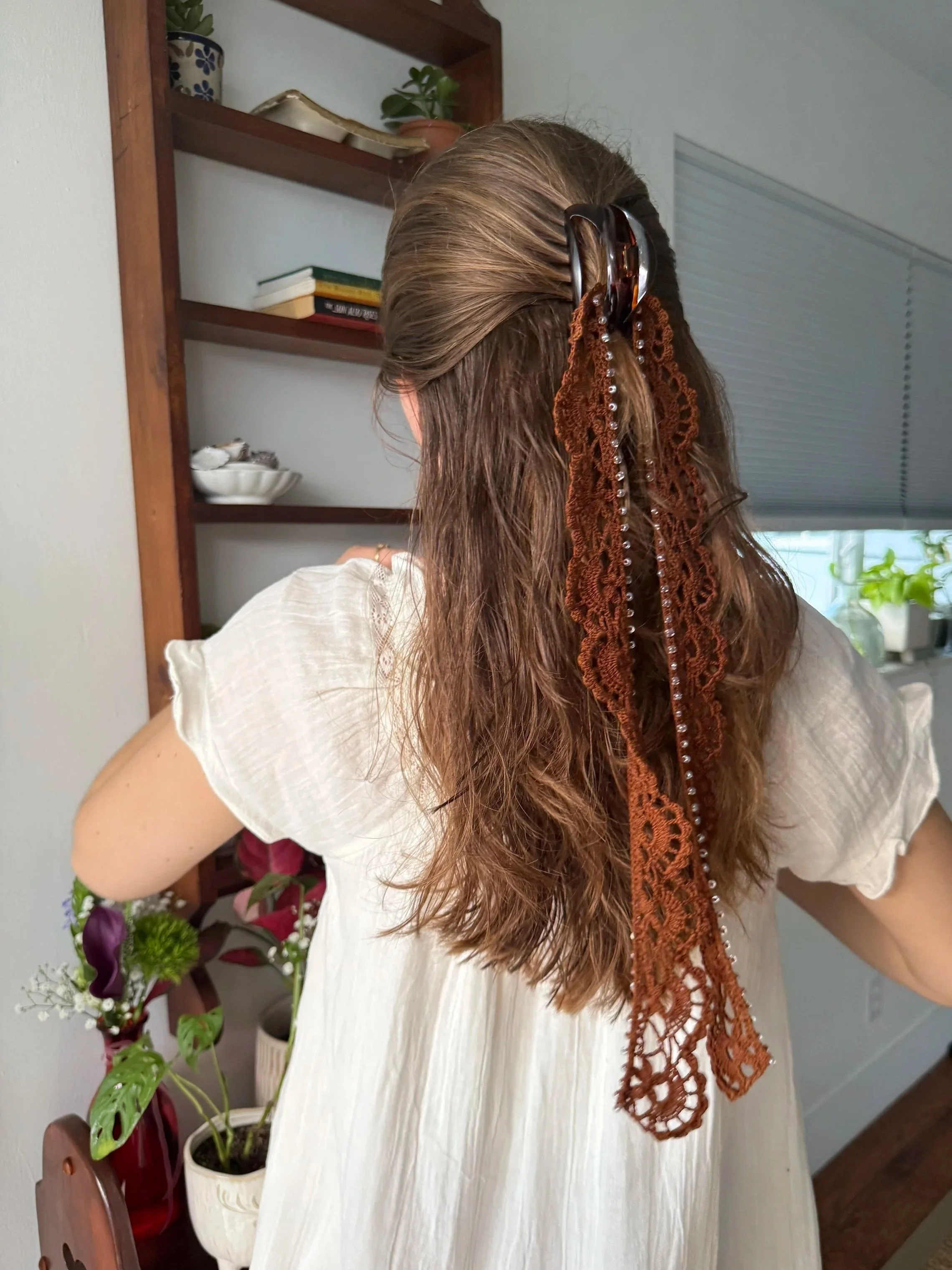 Brunette Lace Hair Clip