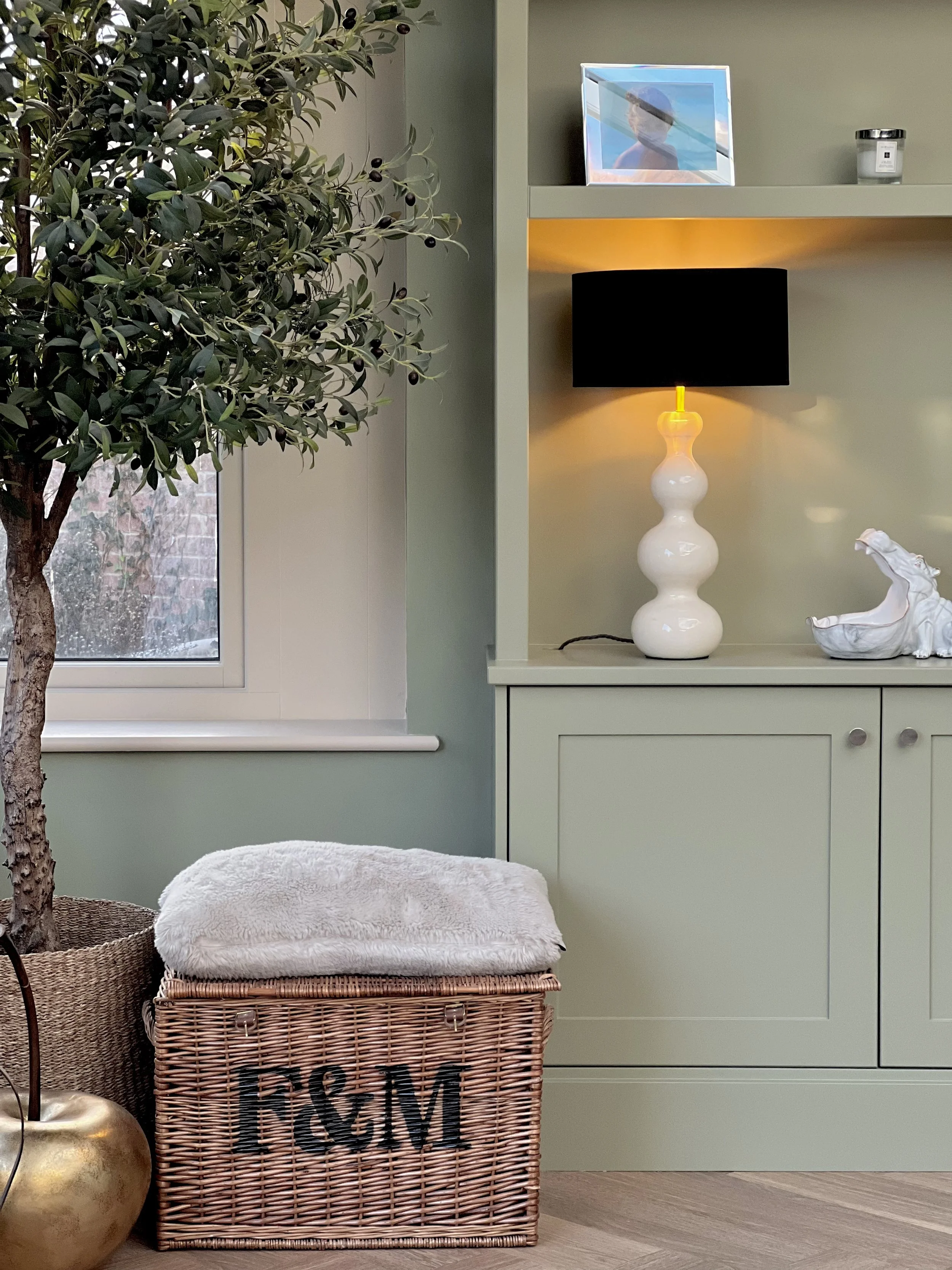 Bespoke media unit Spray Painted by our professional spray painters in