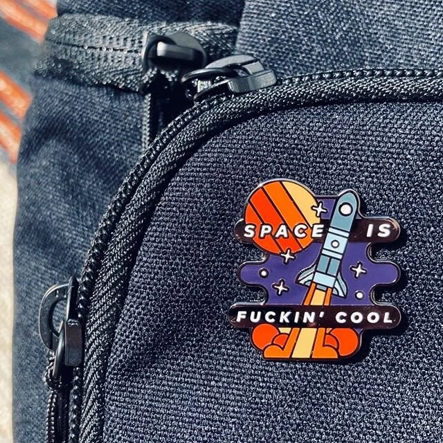 NOW AVAILABLE 🚀
.
Space is Fuckin&rsquo; Cool Pins
.
These have been sitting in my basement for a LONG time and they need some loving owners. .
I&rsquo;m no mathematician, but I count about 30 of these bad boys left.
.
If folks are really into them,