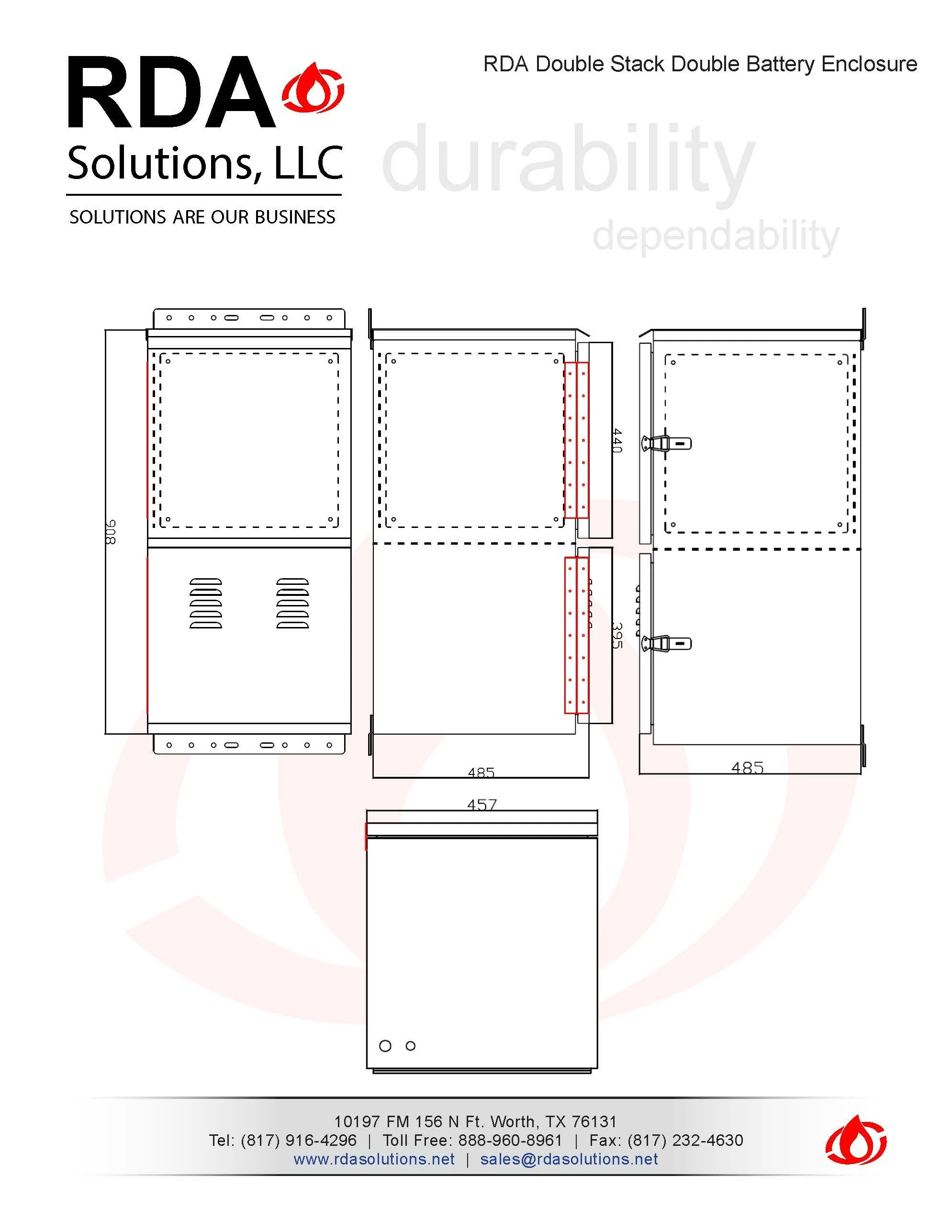 RDA Solutions Powdercoated Aluminum DoubleStack Double Battery