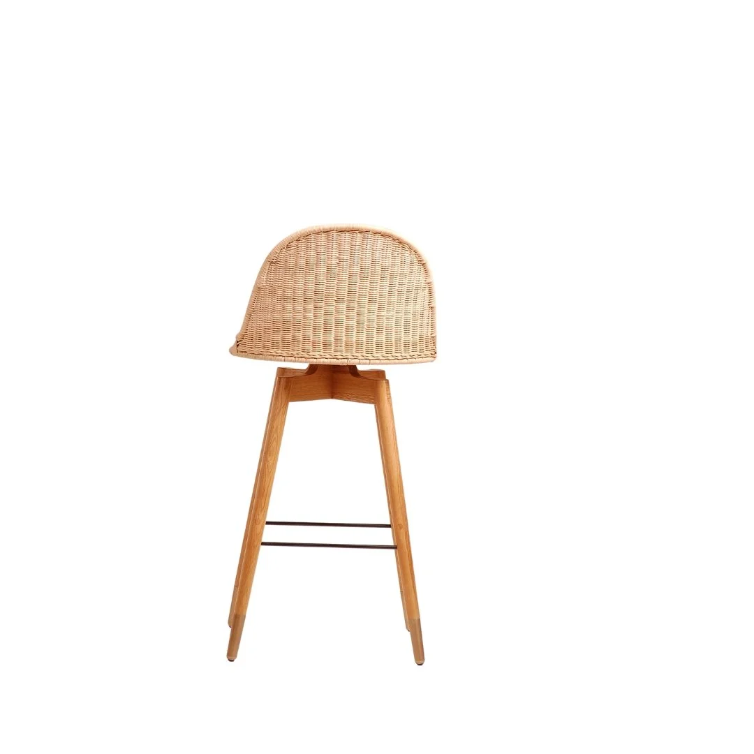 OKA Rattan Swivel Bar Stool Buy Stools Online Home Furniture