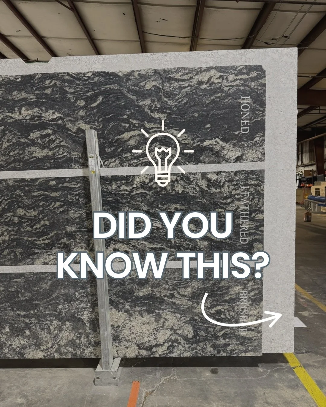 💡 Do you know the difference between honed, leathered, and brushed countertop finishes? 

Swipe through to test your knowledge! 

If you want to feel the difference between the finishes, in-person&hellip; stop by our showroom in Alpharetta, Georgia!