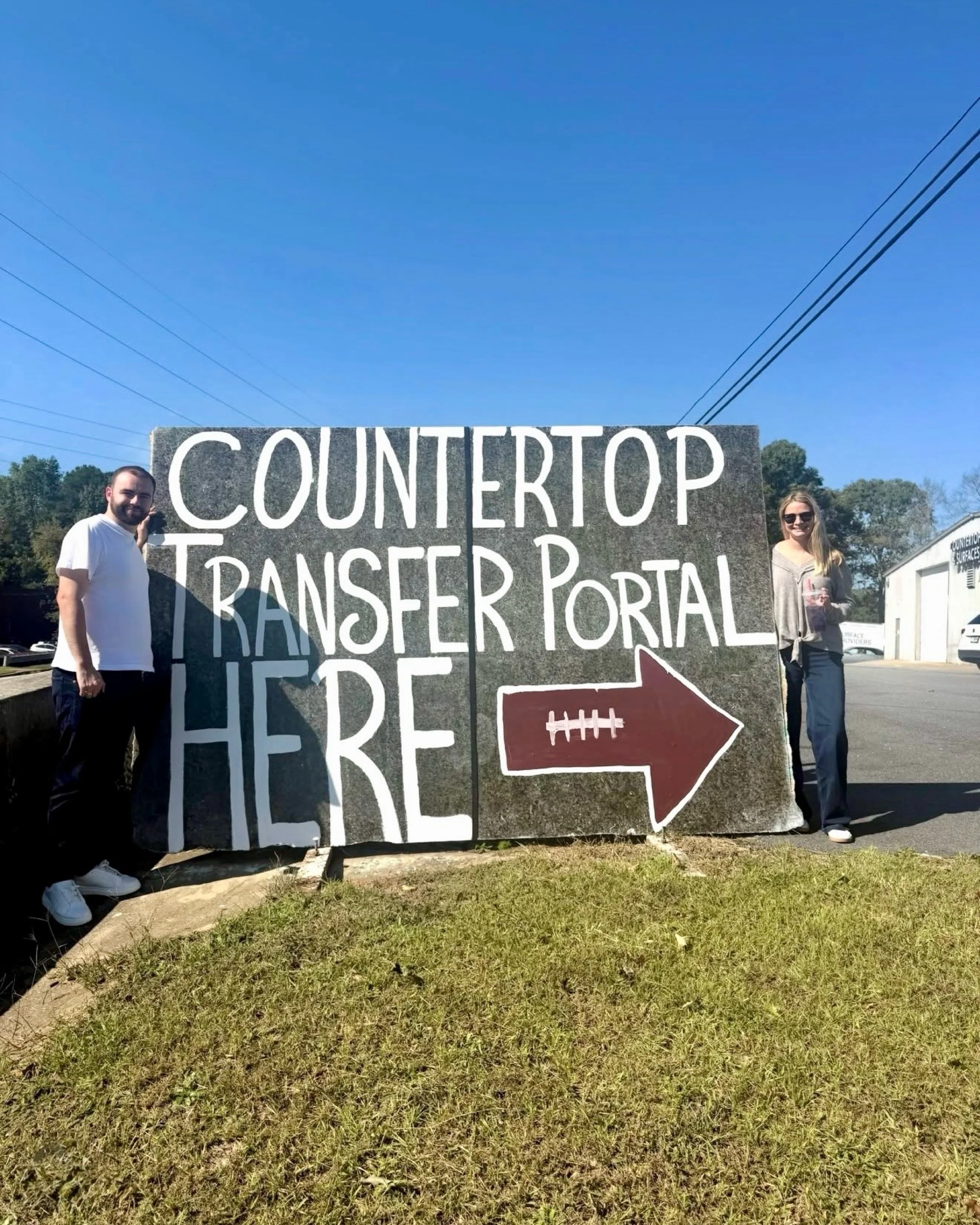 We don&rsquo;t usually recruit quarterbacks, but we&rsquo;ll make an exception! 🏈 Thanks for stopping by, @connortomlinson5 &amp; @sarahsiebert4204! ✨

__________

📍SHOWROOM &amp; SLAB GALLERY:
845 McFarland Pkwy, Alpharetta, GA

FOR APPOINTMENTS:
