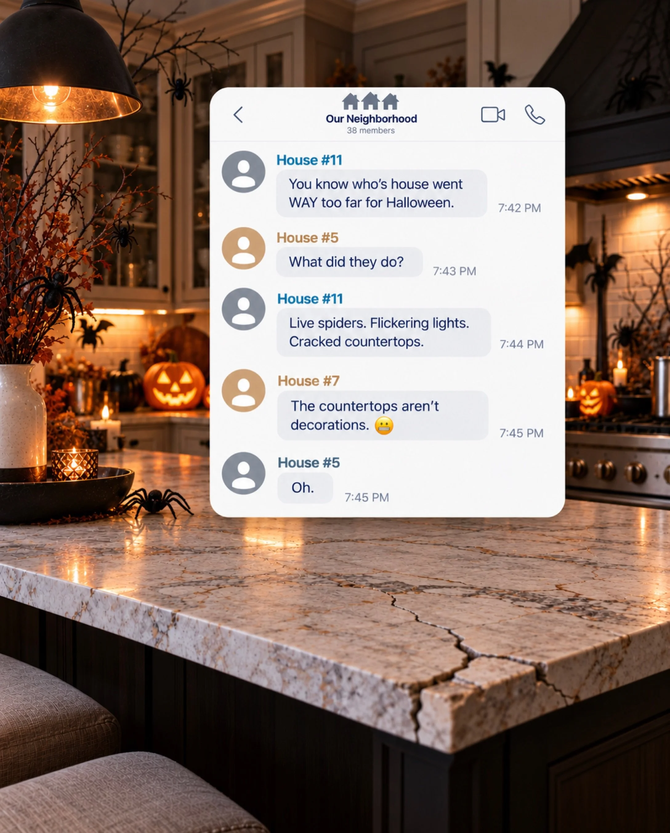 On this weeks neighborhood group chat&hellip; 👀

They know who to call. ☎️😉

__________

📍SHOWROOM &amp; SLAB GALLERY:
845 McFarland Pkwy, Alpharetta, GA

FOR APPOINTMENTS:
&bull; Call: 470-354-3850
&bull; Email: info@surfaceproviders.com

&bull;
