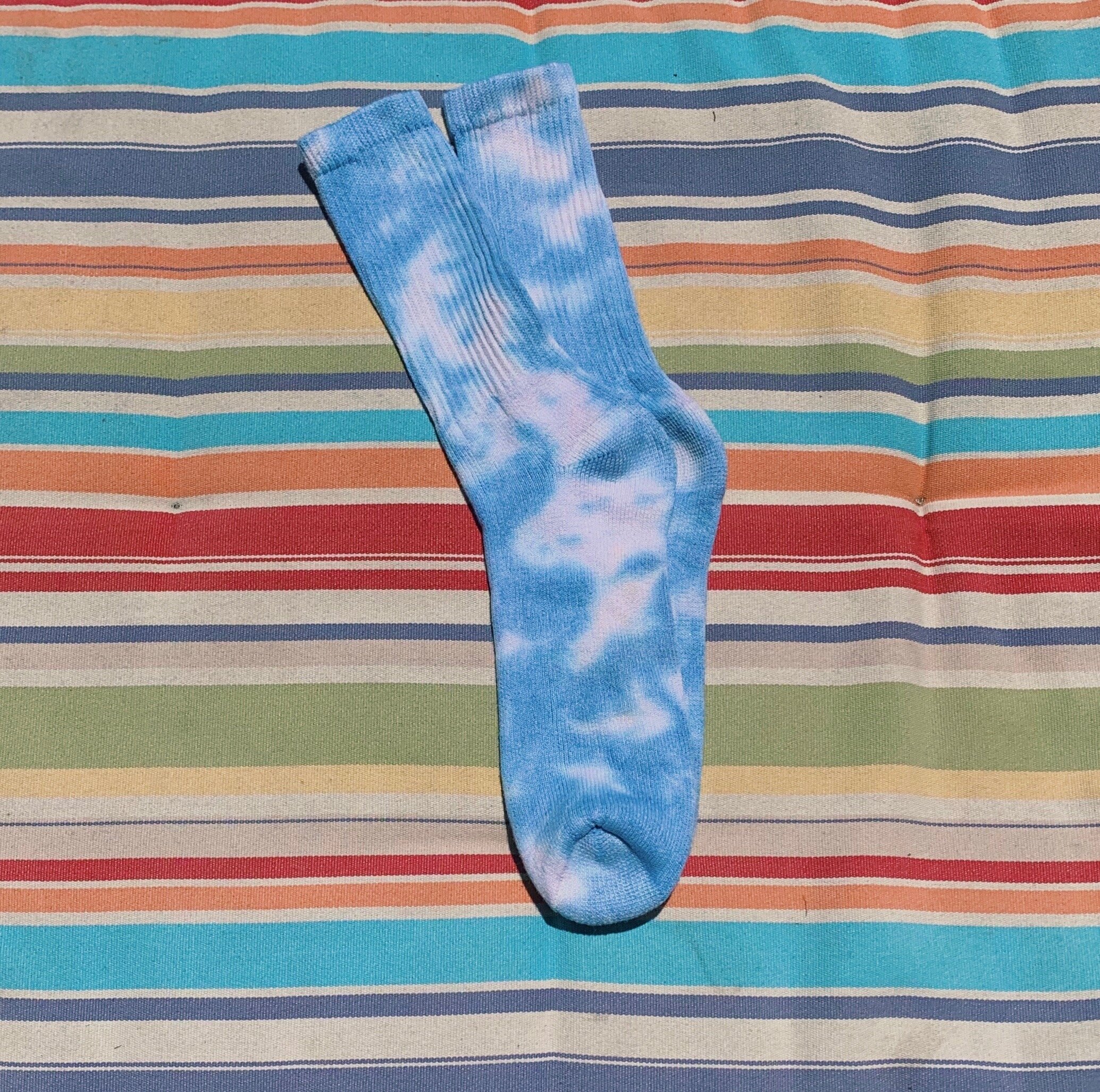 Ribbed Crew Socks in High Tide