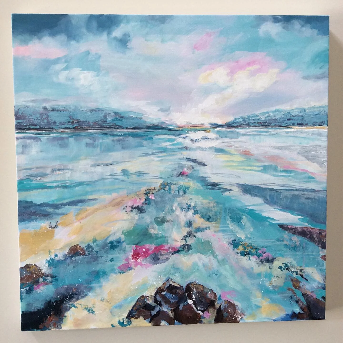 &ldquo;Don&rsquo;t Stop Thinking About Tomorrow &ldquo; 
 
 The world is your oyster... 

First painting in my Earth,Sun and Sea  series. 

24&rdquo; by 24&rdquo; acrylic and gold leaf on gallery wrapped canvas  #worldisyouroyster #inspireothers  #em