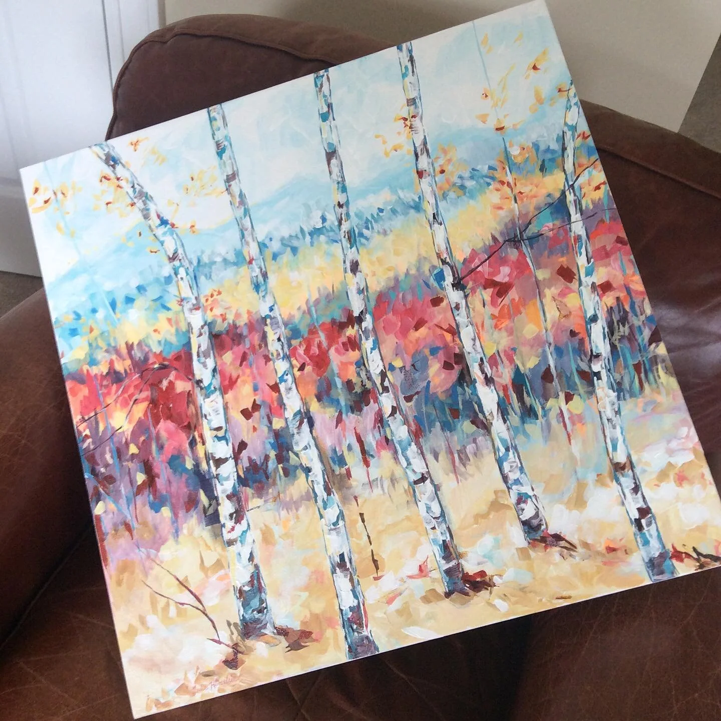 &ldquo;Treasure The Moment &ldquo;

Sunlit Aspen trees in the Fall, my favorite time of year. No one can take away our memories 💐
24&rdquo; by 24&rdquo; acrylic on gallery wrapped canvas

#sarasotaartists #fallpainting #aspentrees #abstractart #abst