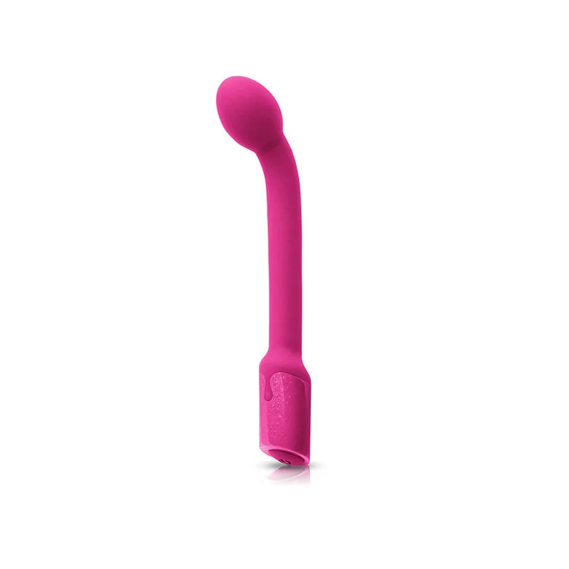 Hot pink slender vibe with tilted bulbous head and thicker at the bottom