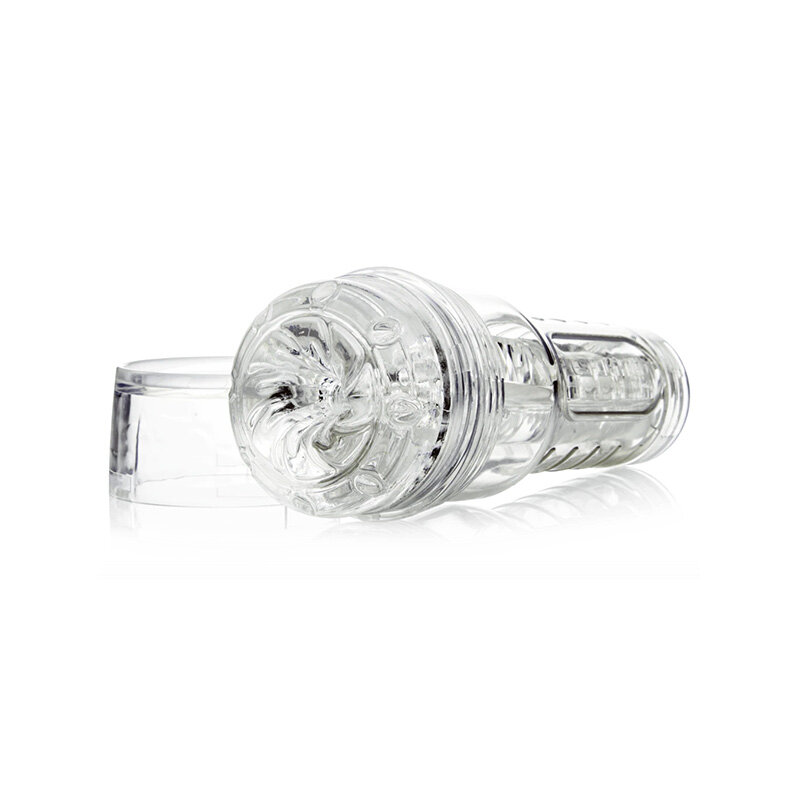 Clear Fleshlight sleeve inside clear Fleshlight case with clear cap