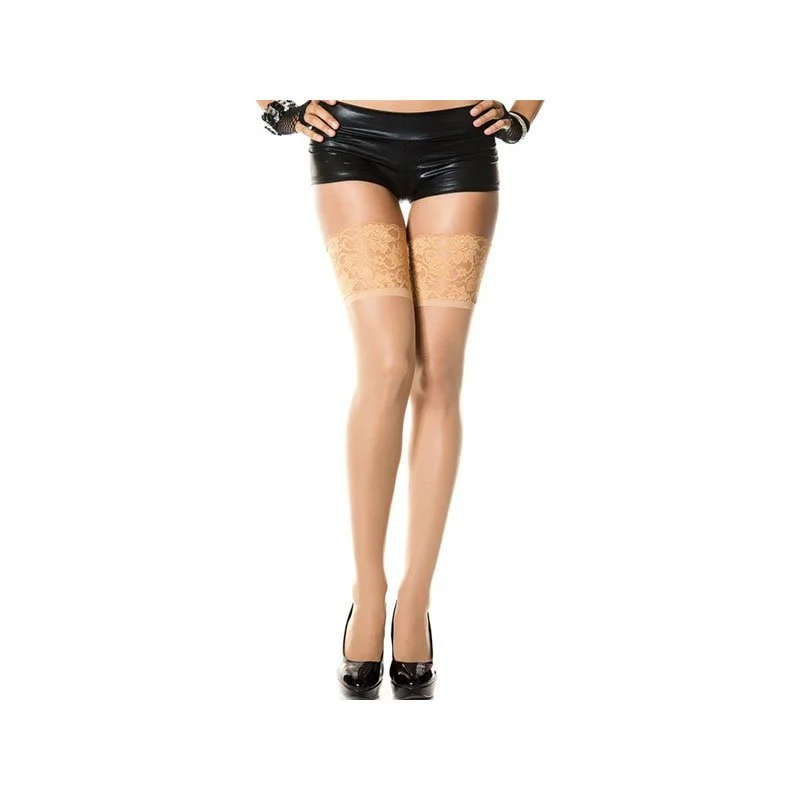 Wide Lace Top Sheer Thigh High - Several Color Options Available