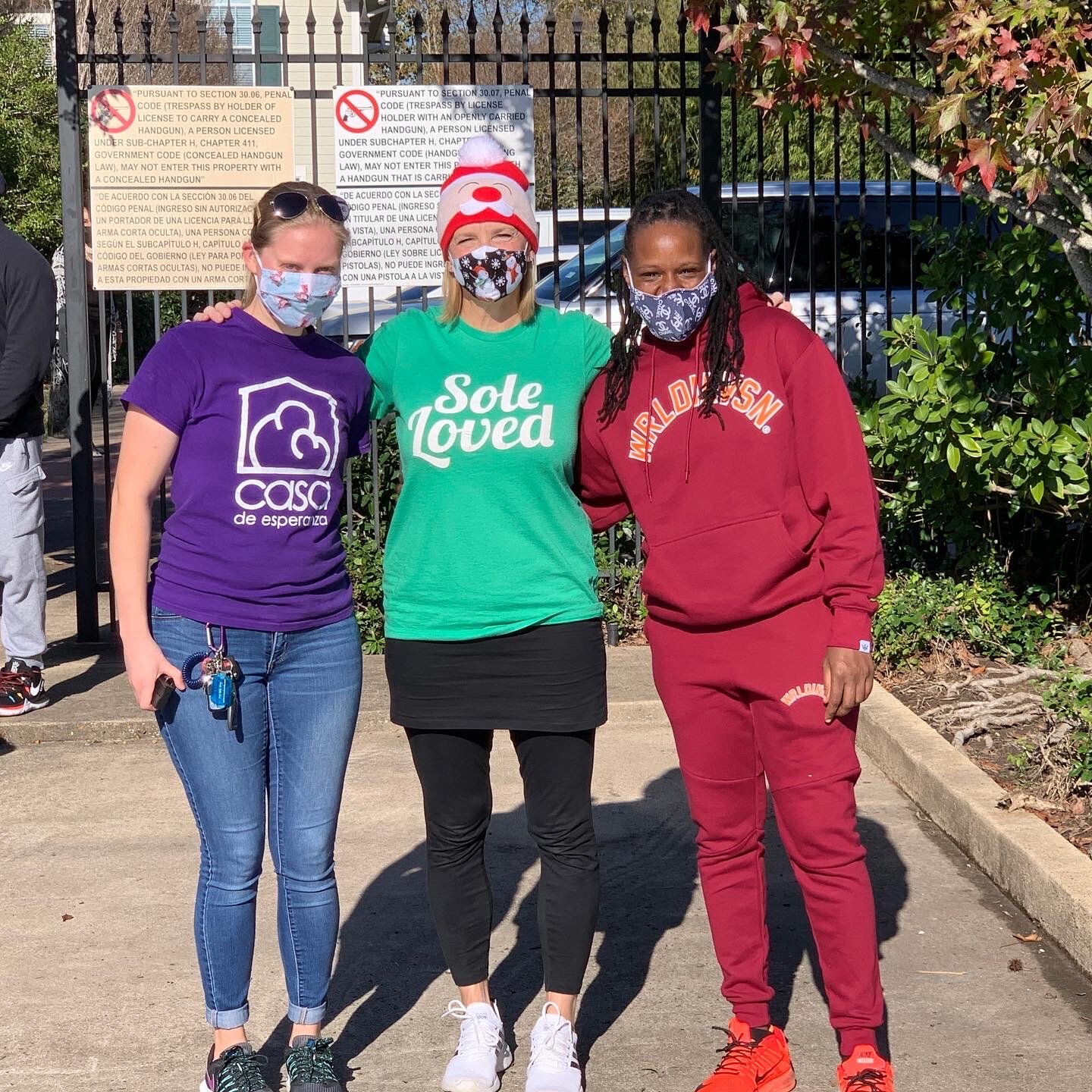 (l-r) Mikaela Fox from Casa de Esperanza, Stacy Bourgeois, Founder of Sole Loved and Sponsor of the Toy Drive, and Patrice Griffin of Patrice’s Kids