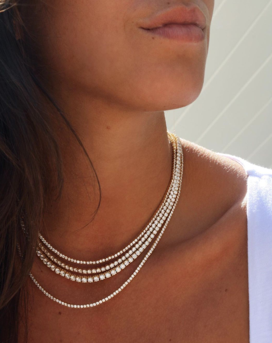 14K Gold Diamond Tennis Necklace – Baby Gold