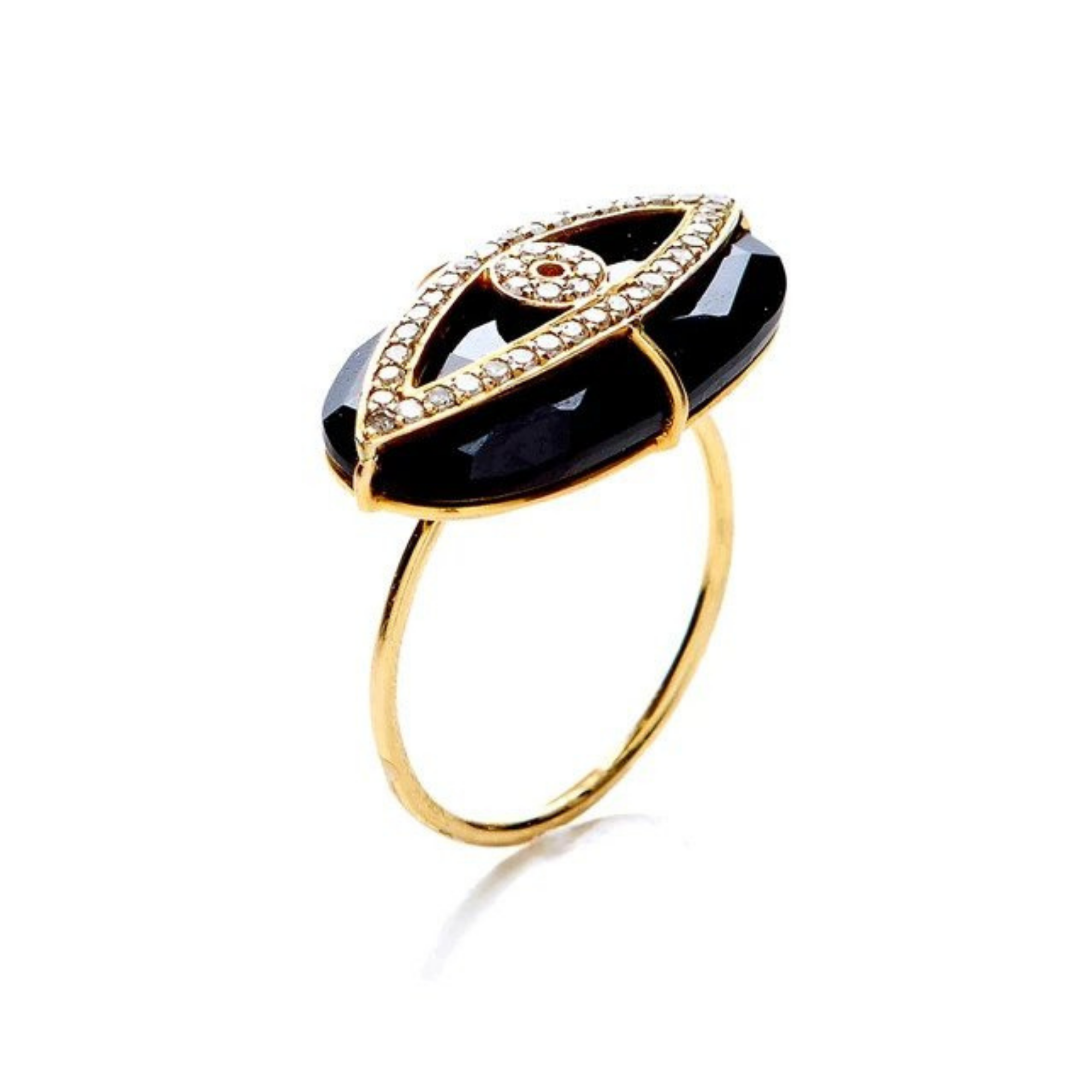 Nush Black Onyx Evil Eye Ring, $2,535