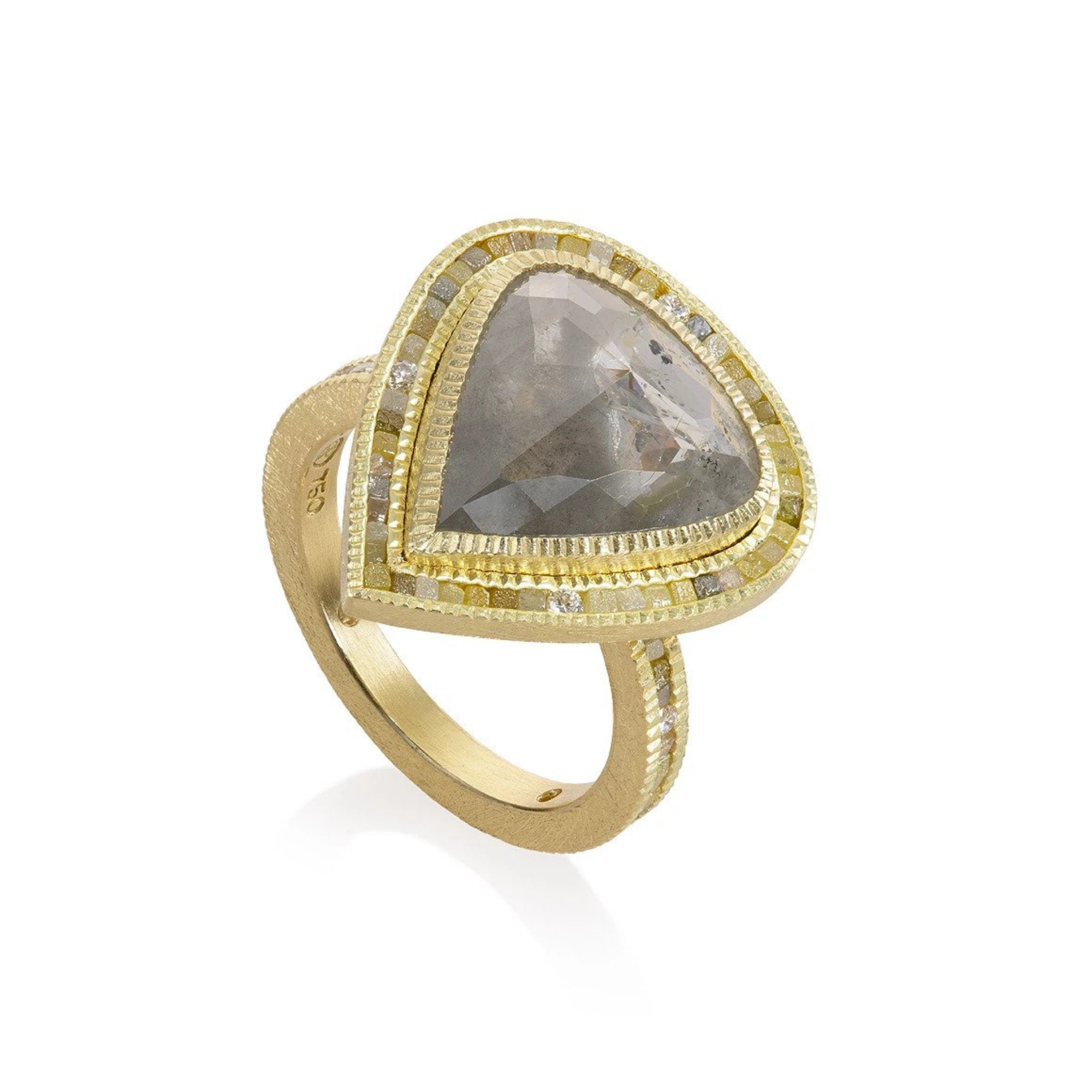 Todd Reed raw, fancy, and brilliant cut diamond ring, price on request, at Todd Reed