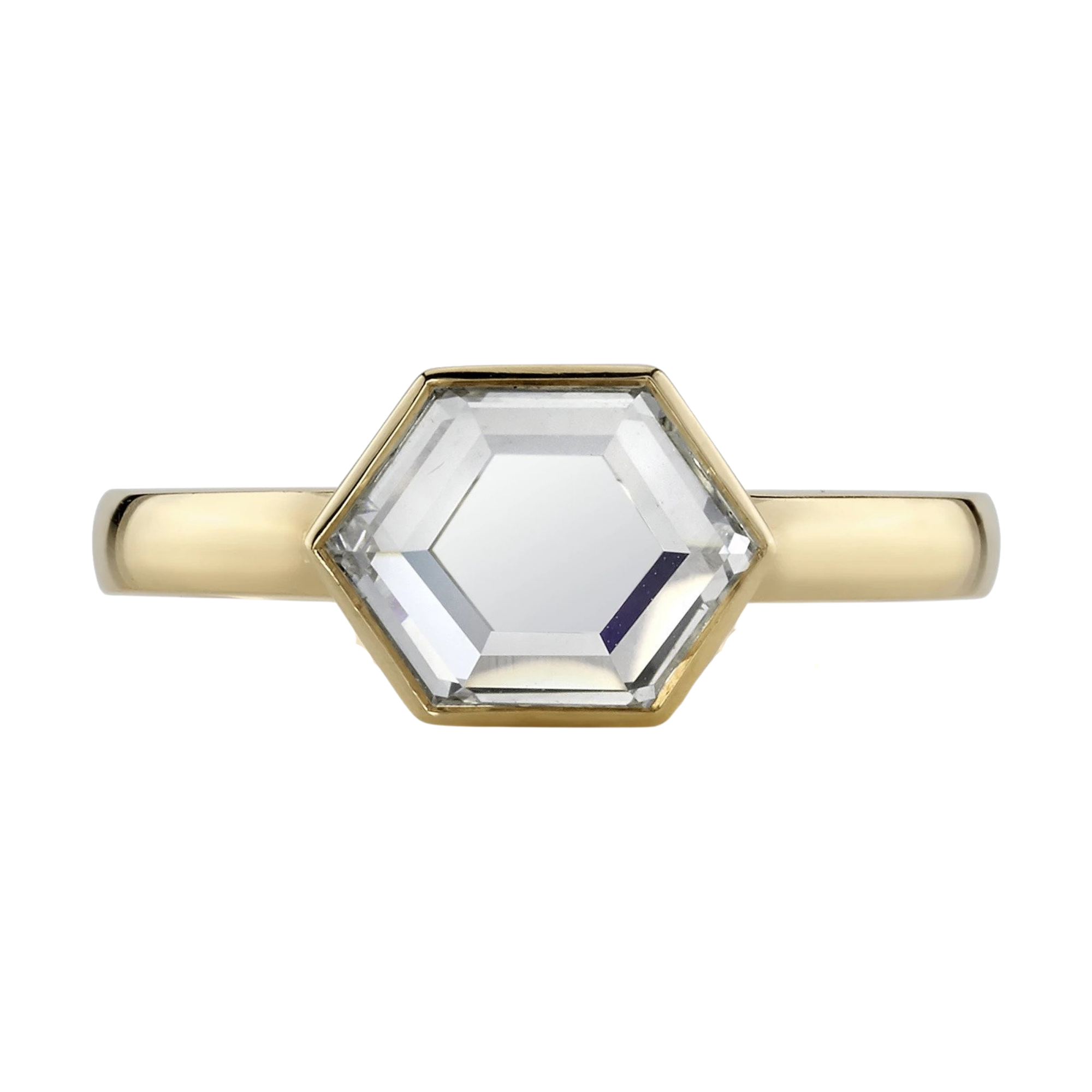 Single Stone hexagonal portrait cut diamond “Wyler” ring, $14,800 at Single Stone