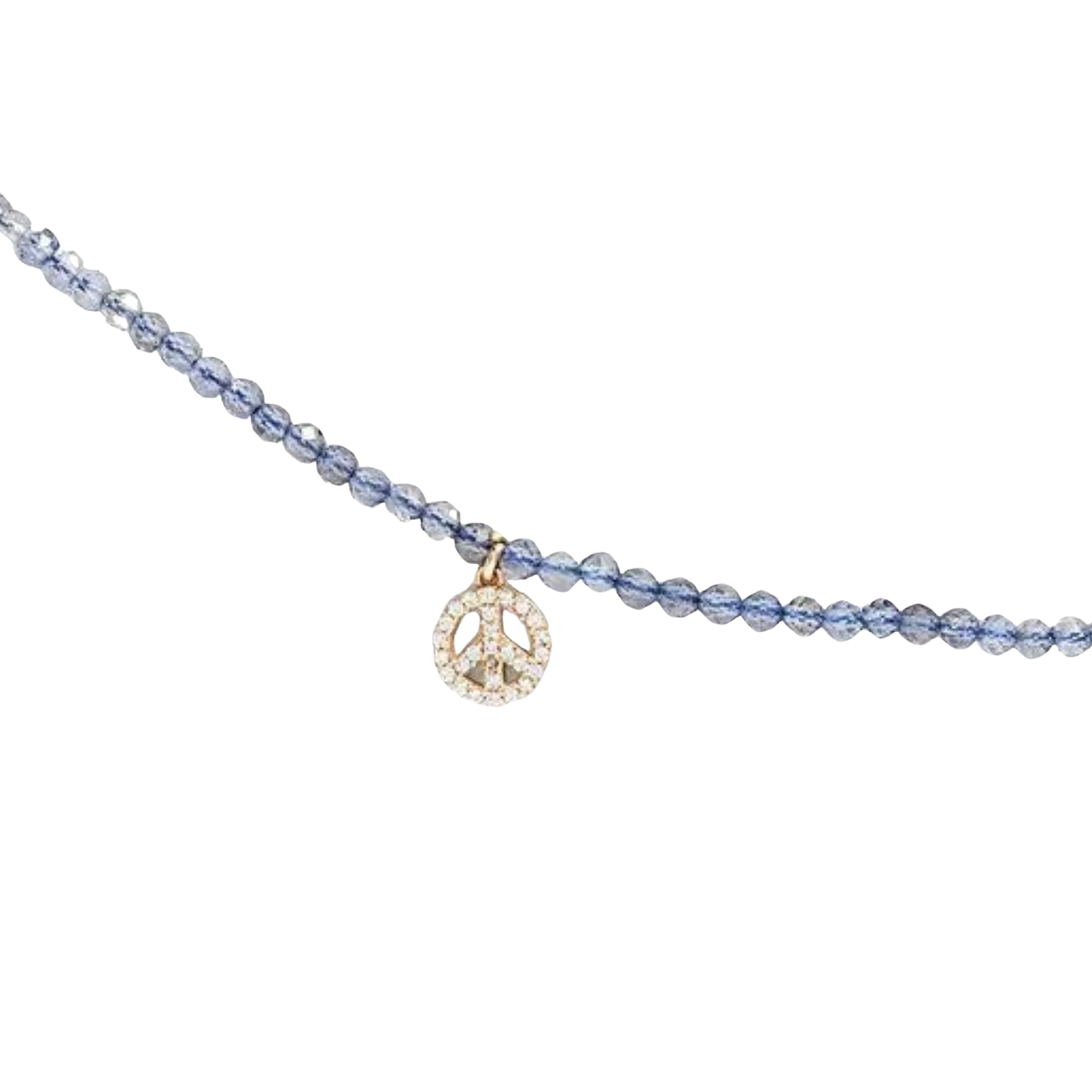 Argento Vivo Sterling Silver Peace Sign Beaded Anklet, $78
