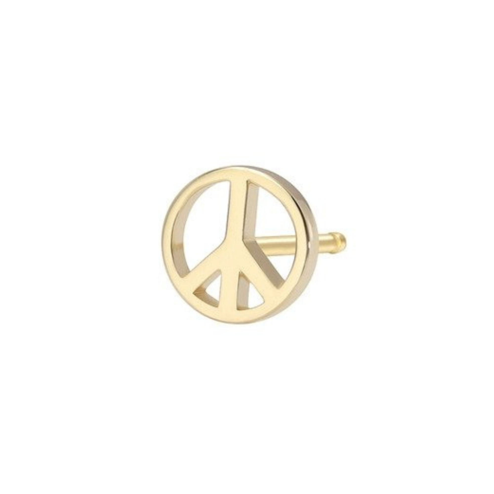 Zoe Lev 14k Gold Tiny Peace Sign Stud Earring, $95