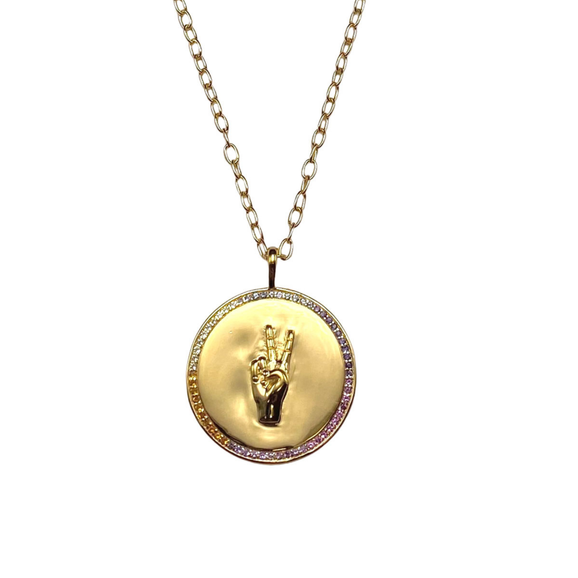 Dina Mackney Peace Charm Necklace, $195 
