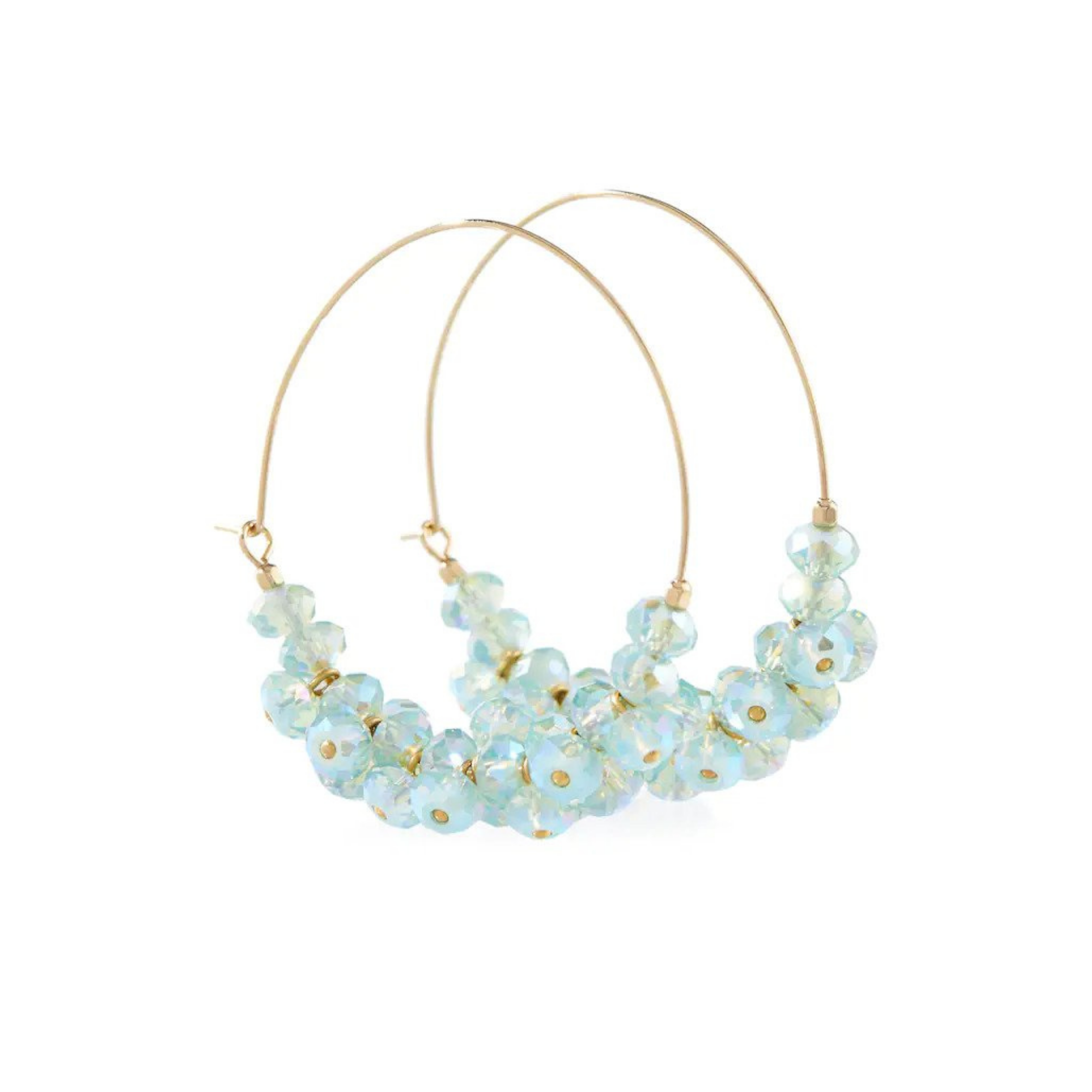 Isabel Marant Embellished Brass Glass Hoop Earrings, $285