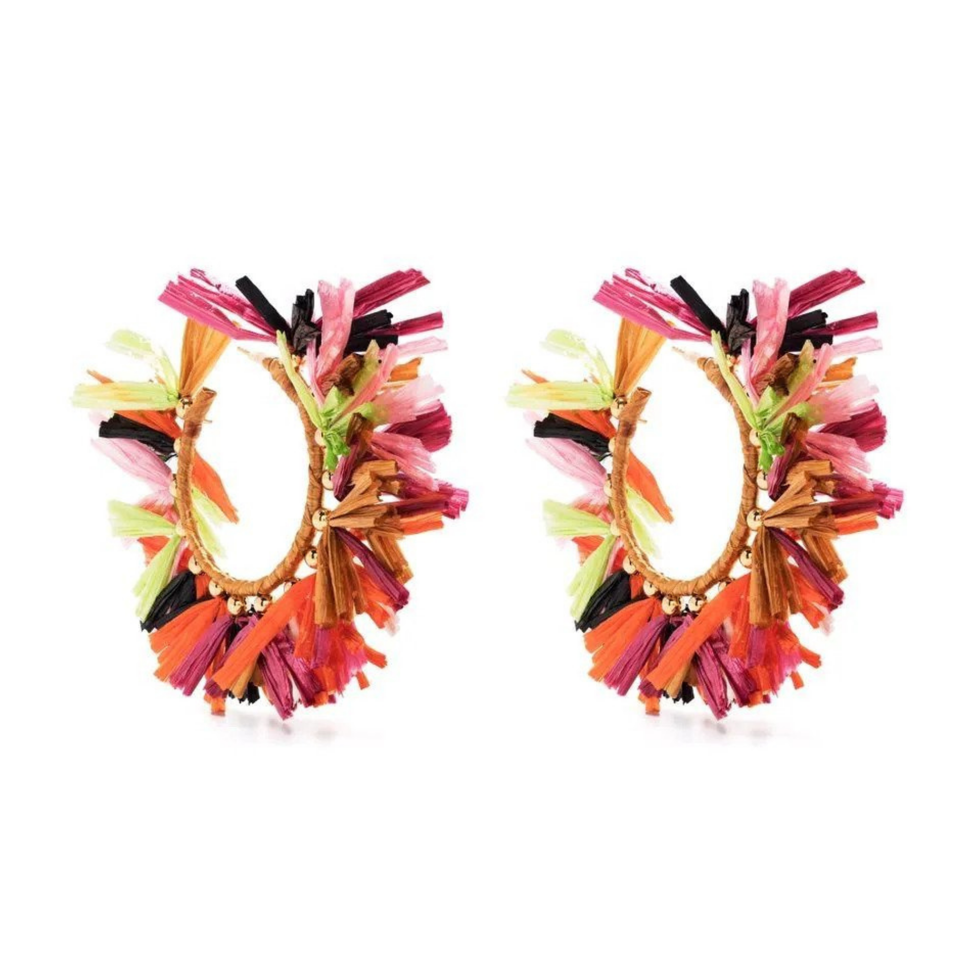La Doublej Fringed Brass Hoop Earrings, $190