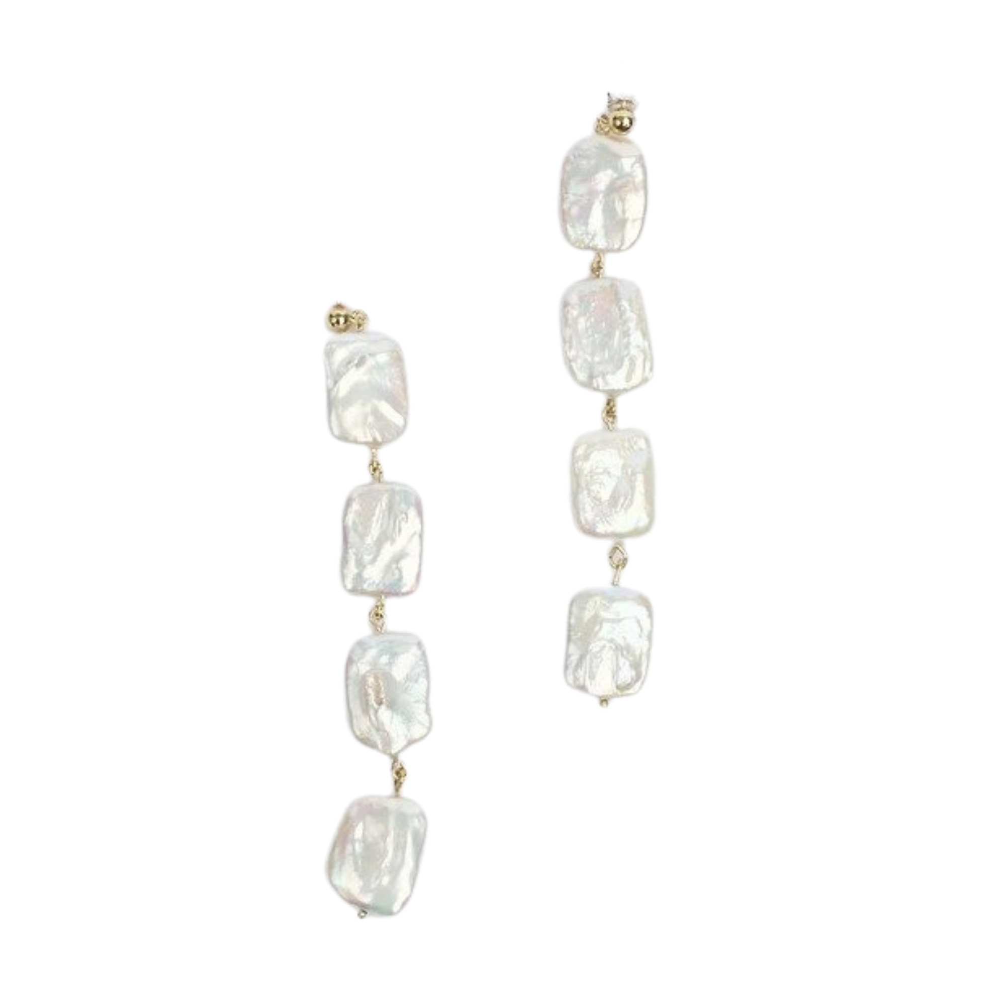 Sirena Earrings brass with pearl earrings, $275