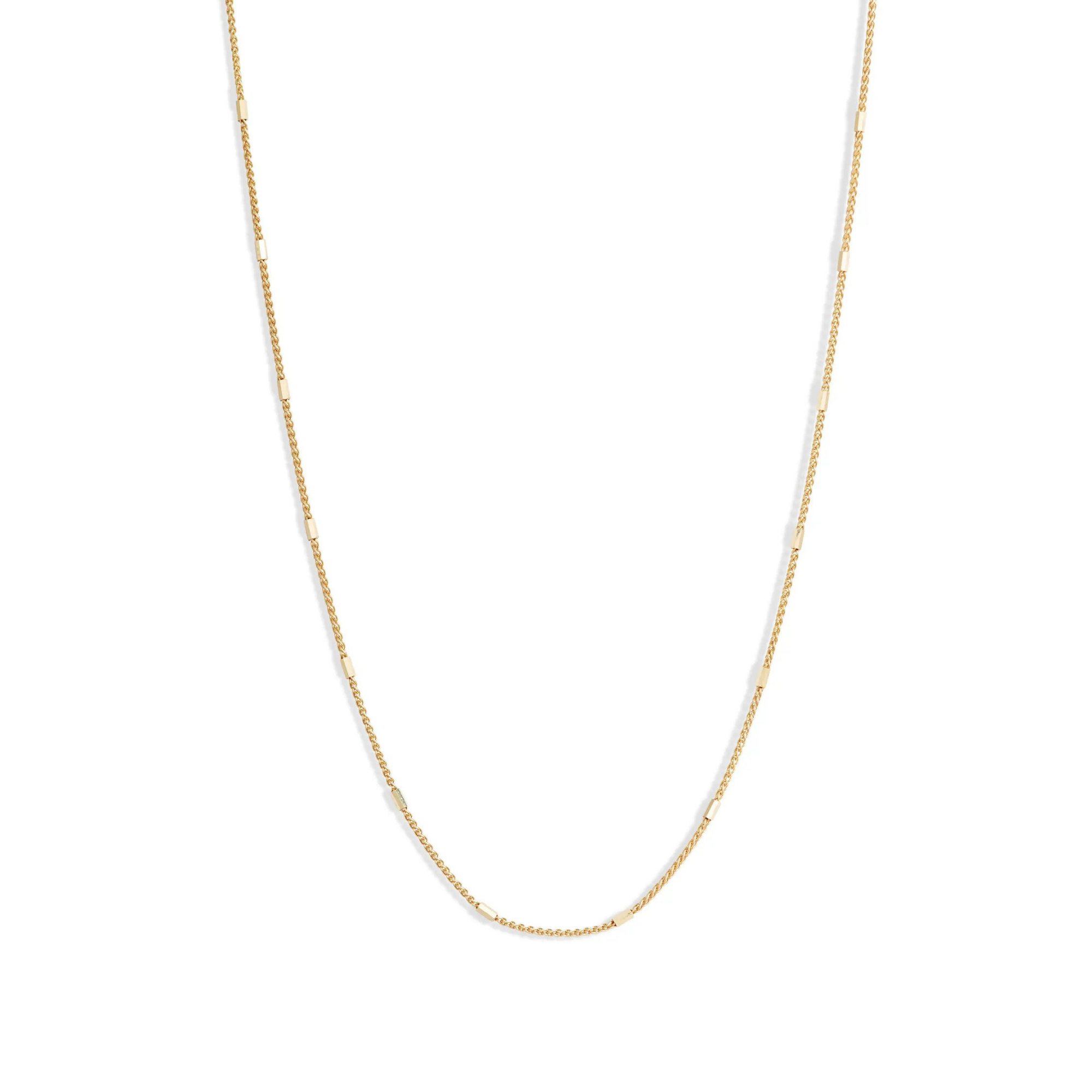 Bony Levy 14K Gold Bar Station Chain Necklace, $240