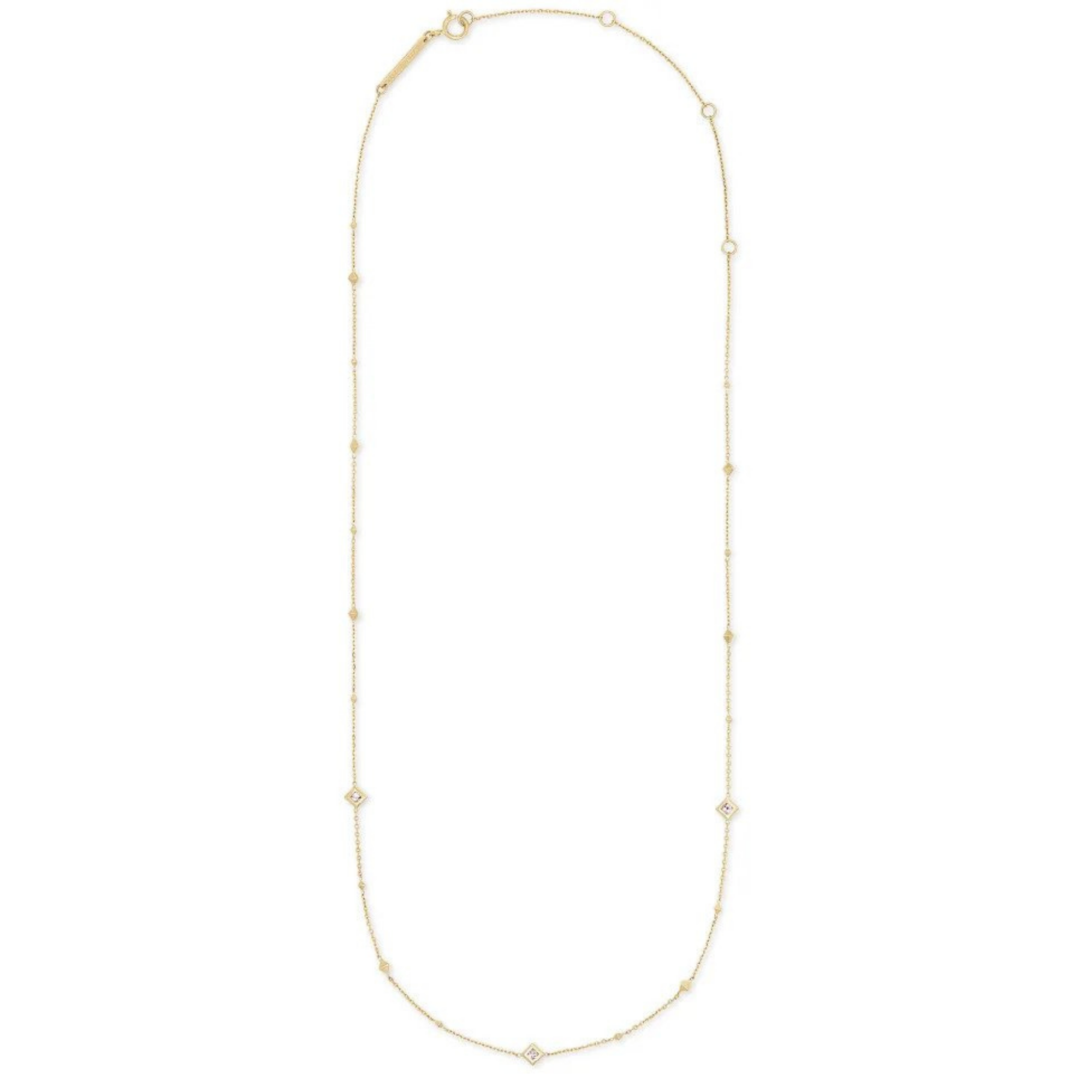 Kendra Scott Michelle 14K Yellow Gold Strand Necklace in Diamond, $700