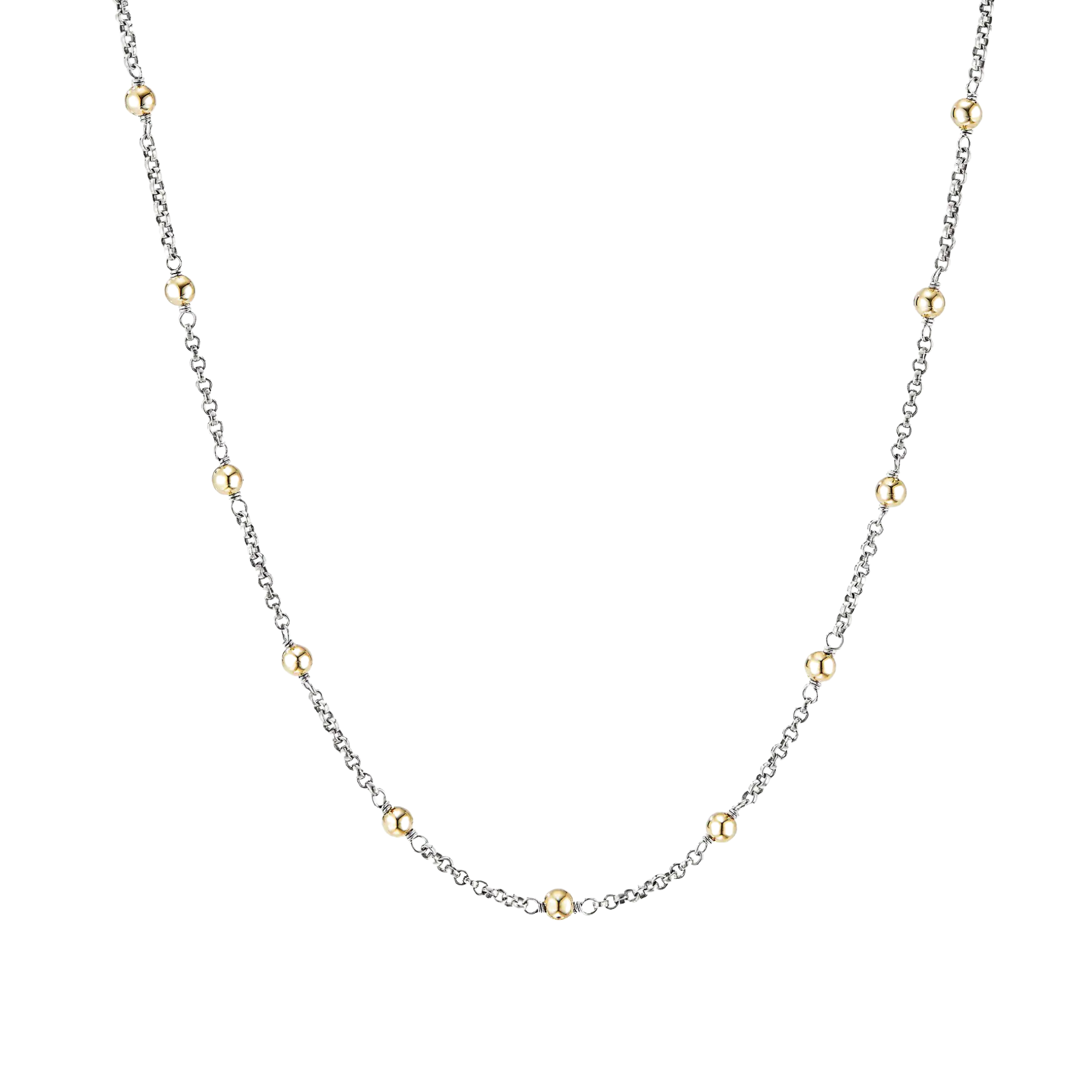 David Yurman Cable Collectibles' Bead and Chain Necklace 18K Yellow Gold Domes, $500
