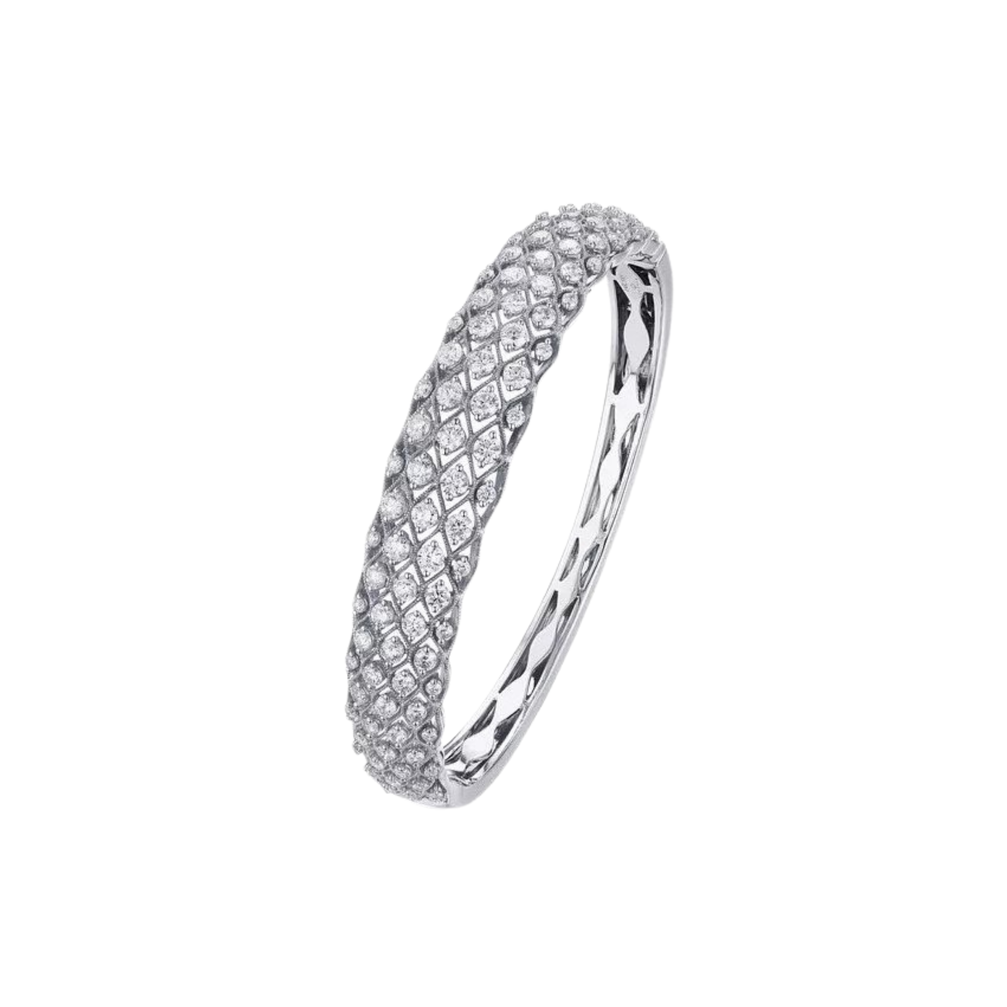 Luvente 14k White Gold and Diamond Bangle, price upon request