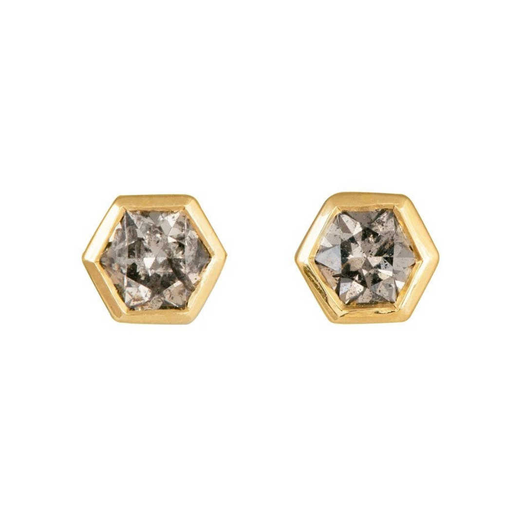 ARTËMER Hexagon Diamond Earrings, $800 at ARTËMER