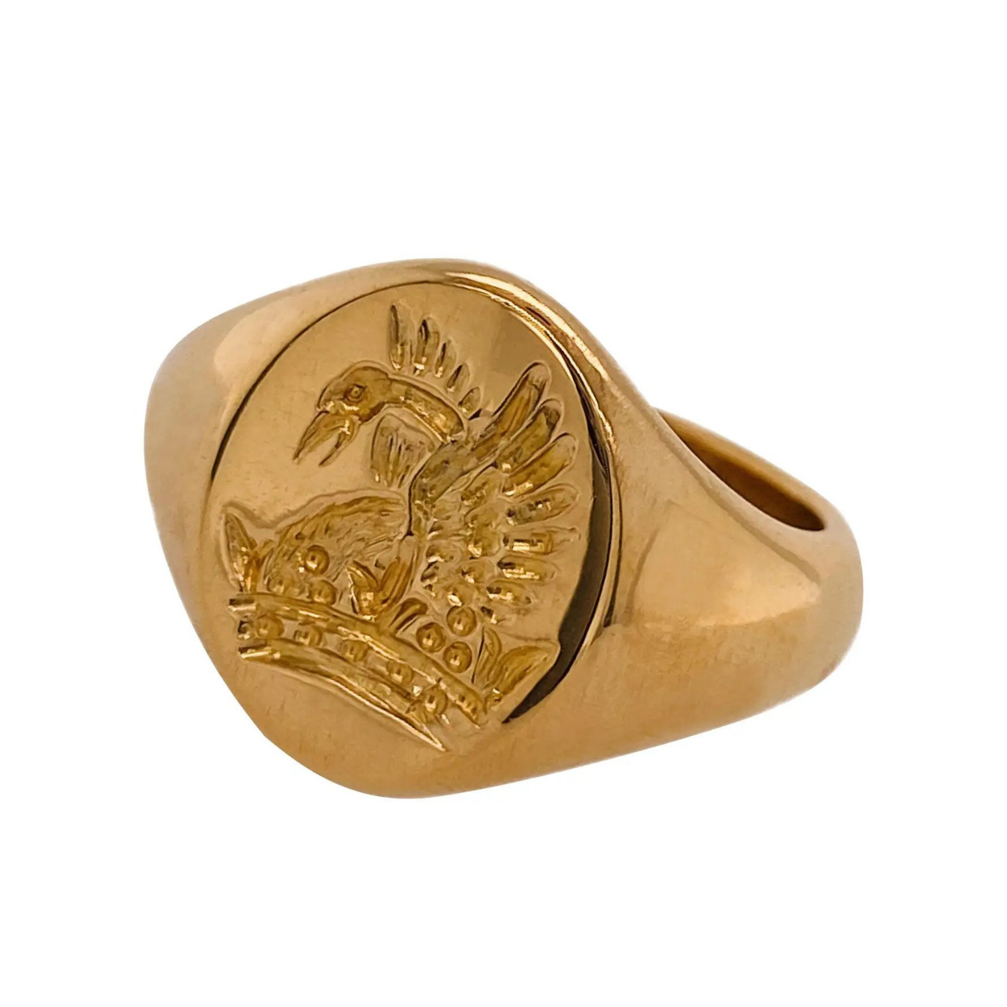 Vintage Rising Phoenix Signet Ring in 22 Carat Yellow Gold, $1,780