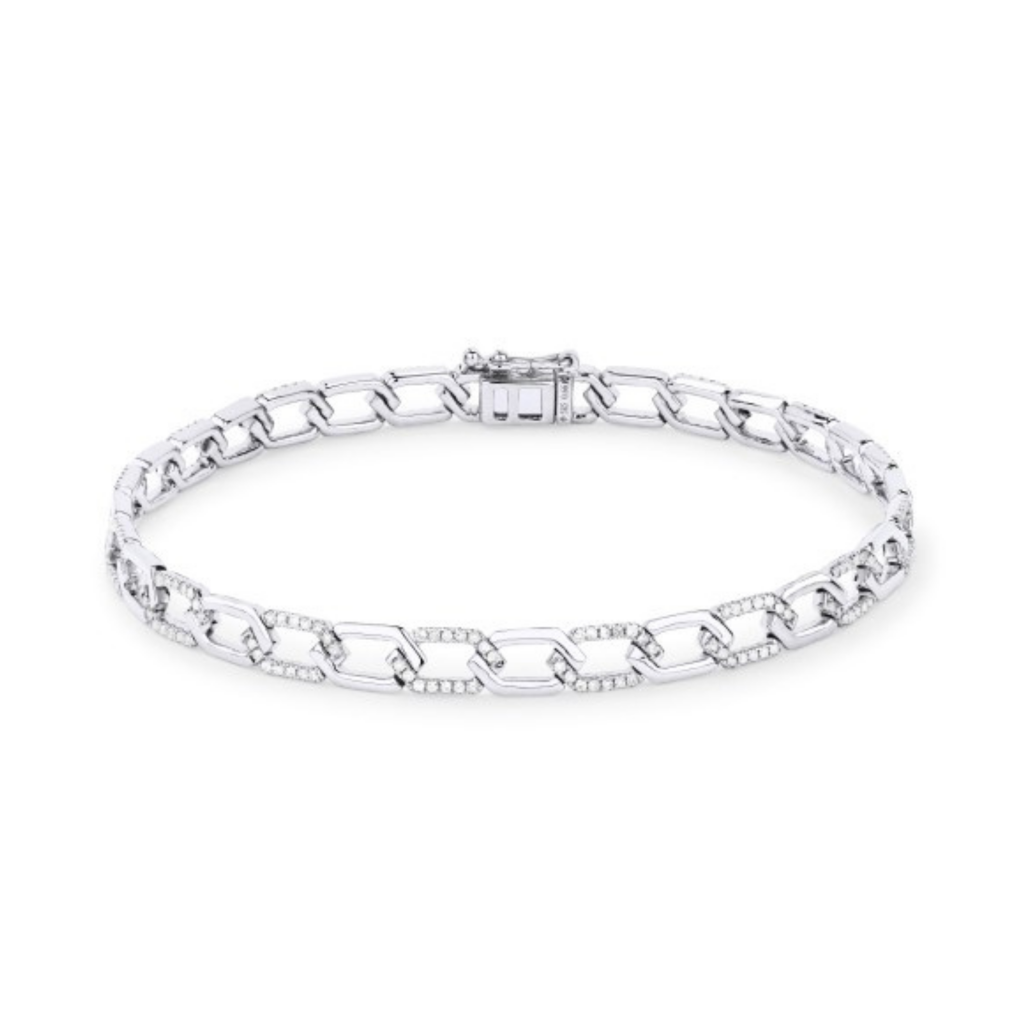13 Secrets 14kt white gold and diamond link bracelet, $4,400 at 13 Secrets Jewelry Gallery 