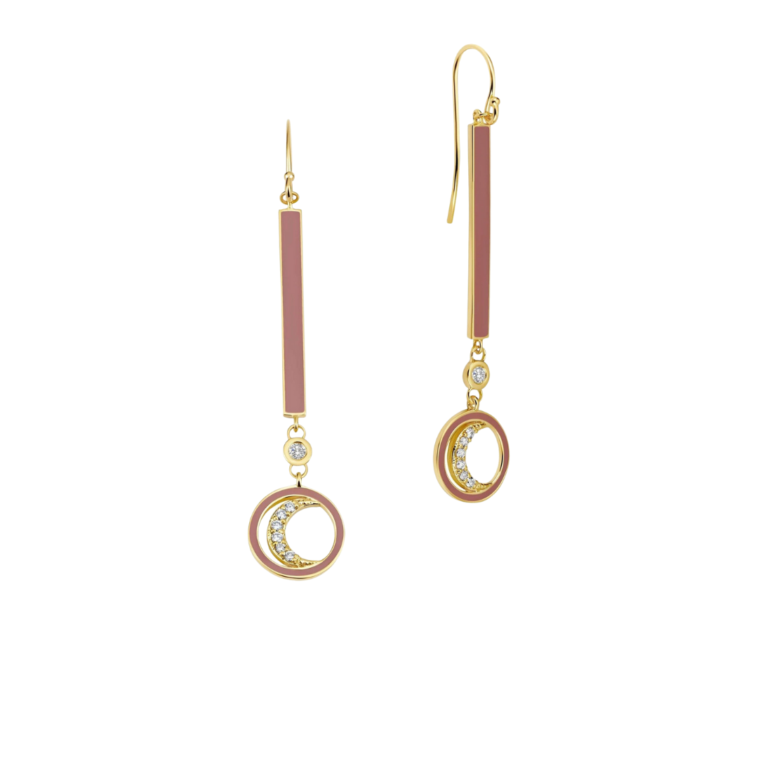 Misahara Pink Moon Earrings with White Diamonds, $3,200