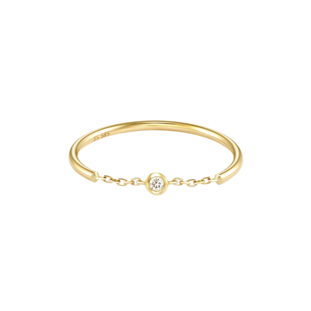 Kendra Scott Amara 14k Yellow Gold Band Ring In White Diamond, $200