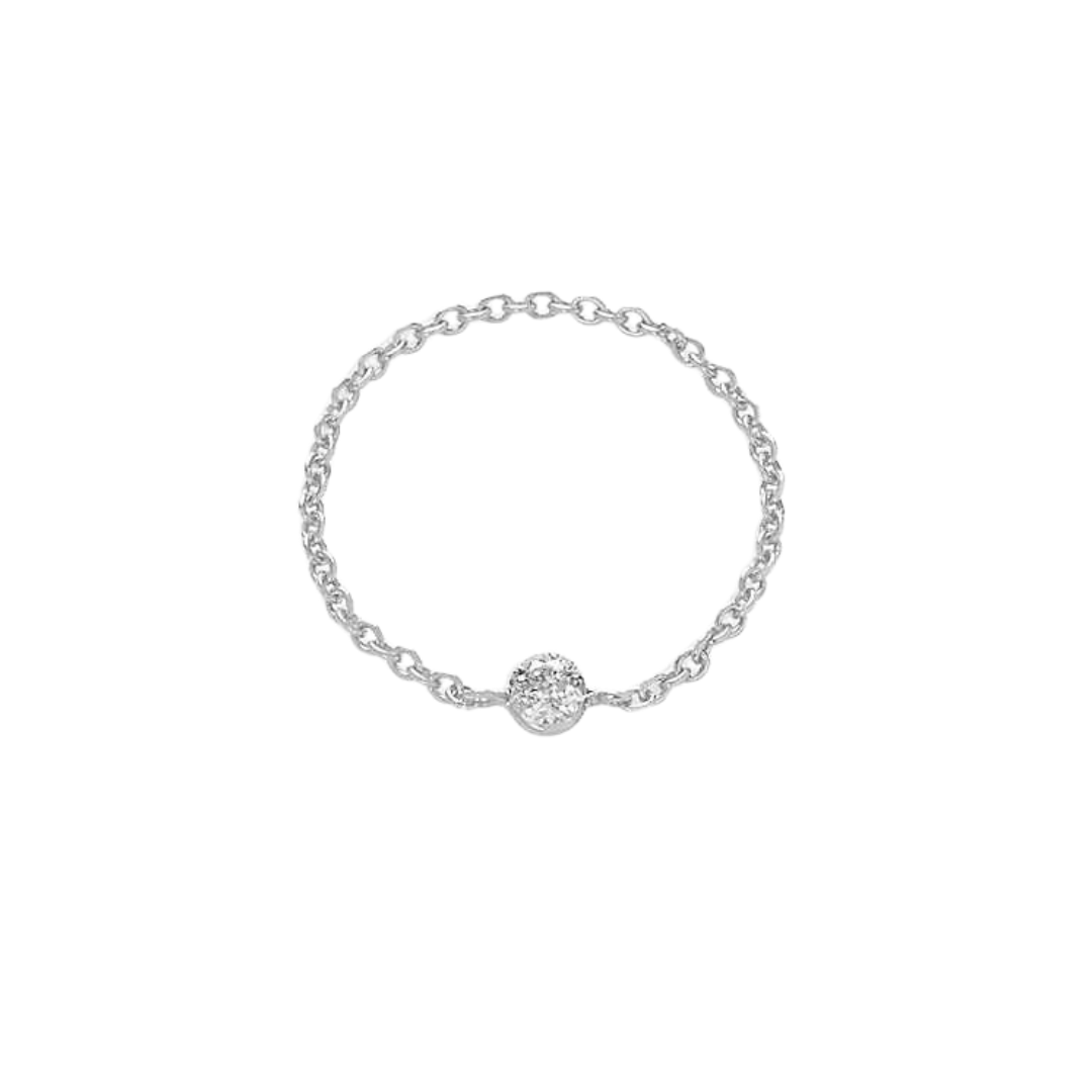 The Alkemistry 18ct white-gold and 0.10ct diamond chain ring, $465