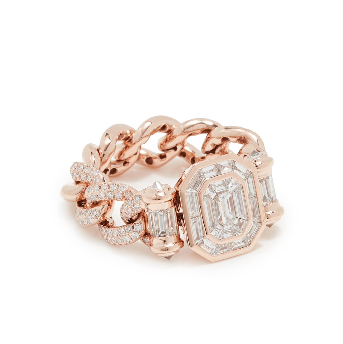 Shay Jewelry 18k Diamond Halo Link Ring, $9,800