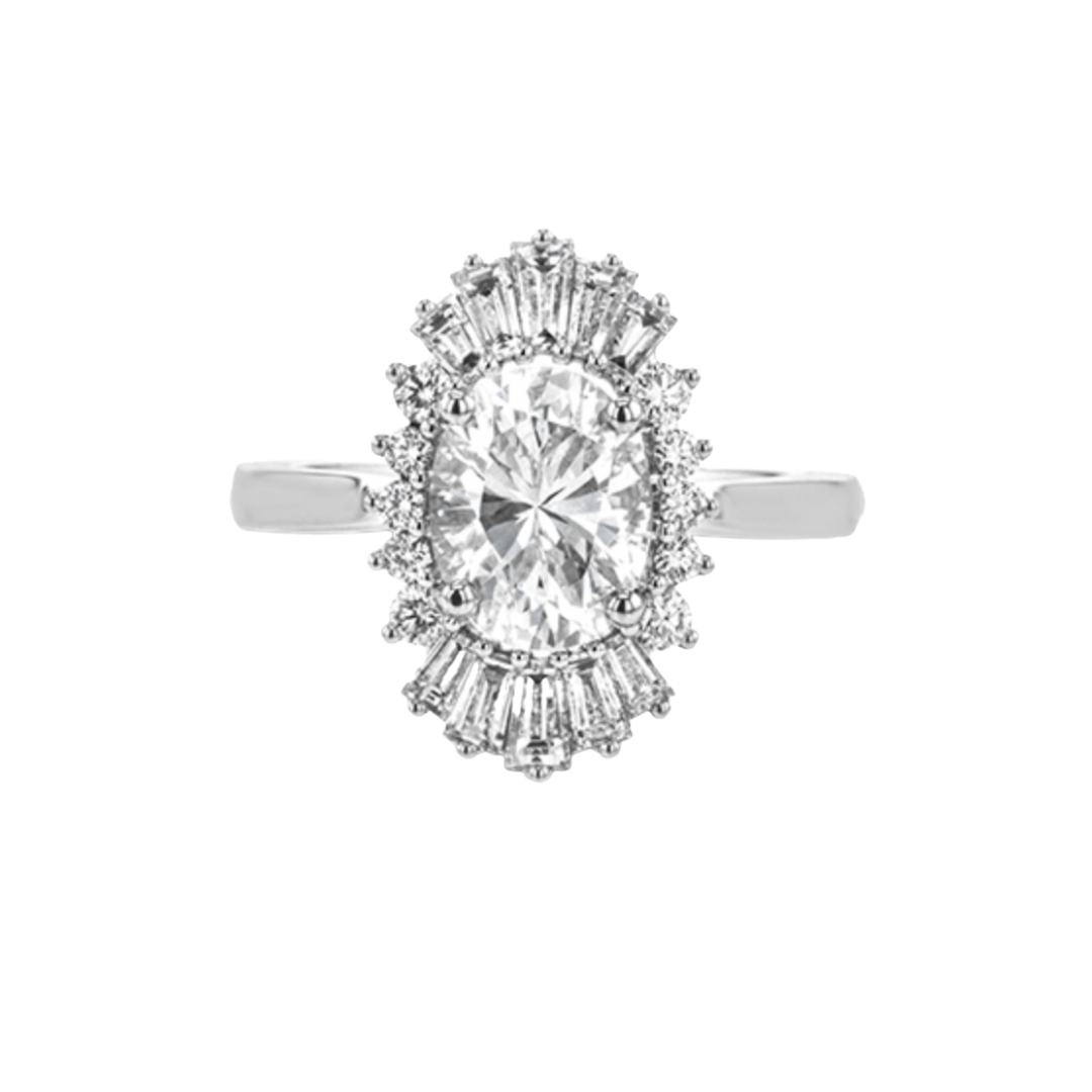 Simon G 18k white-gold engagement ring, $5,830