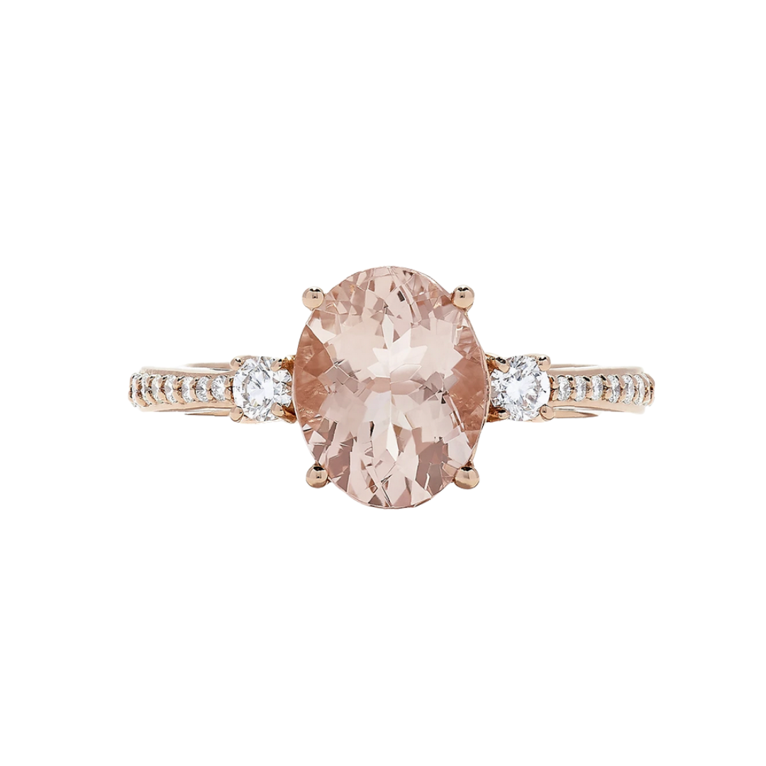 Effy ring in 14k rose gold with morganite and diamonds, $1,956.50 (was $2,795)